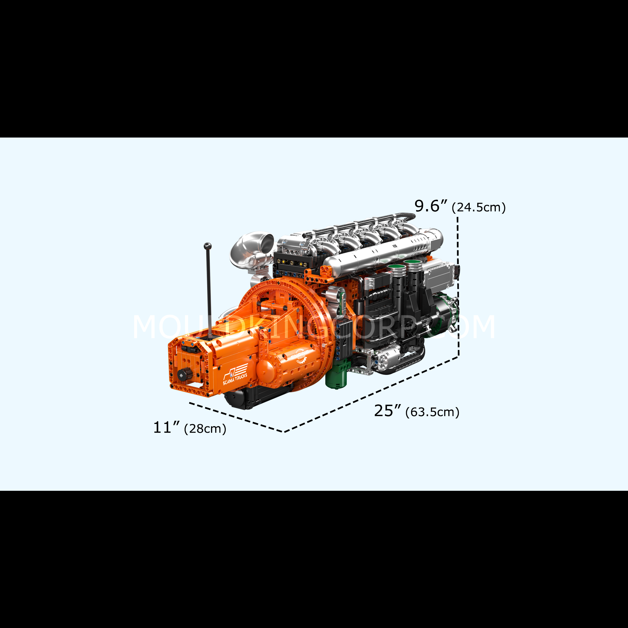 Mould King 10200 Inline 6 Truck Engine & Transmission Building Set - 3,236 Pieces STEM Educational Toy for Adults & Kids - Perfect for Car Enthusiasts, DIY Projects & Model Building