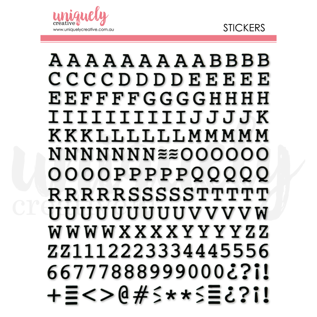 Puffy Black Alpha Stickers - Uppercase Alphabet Letters for DIY Crafts, Scrapbooking & Home Decor - Perfect for Kids' Projects, School Supplies & Party Decorations
