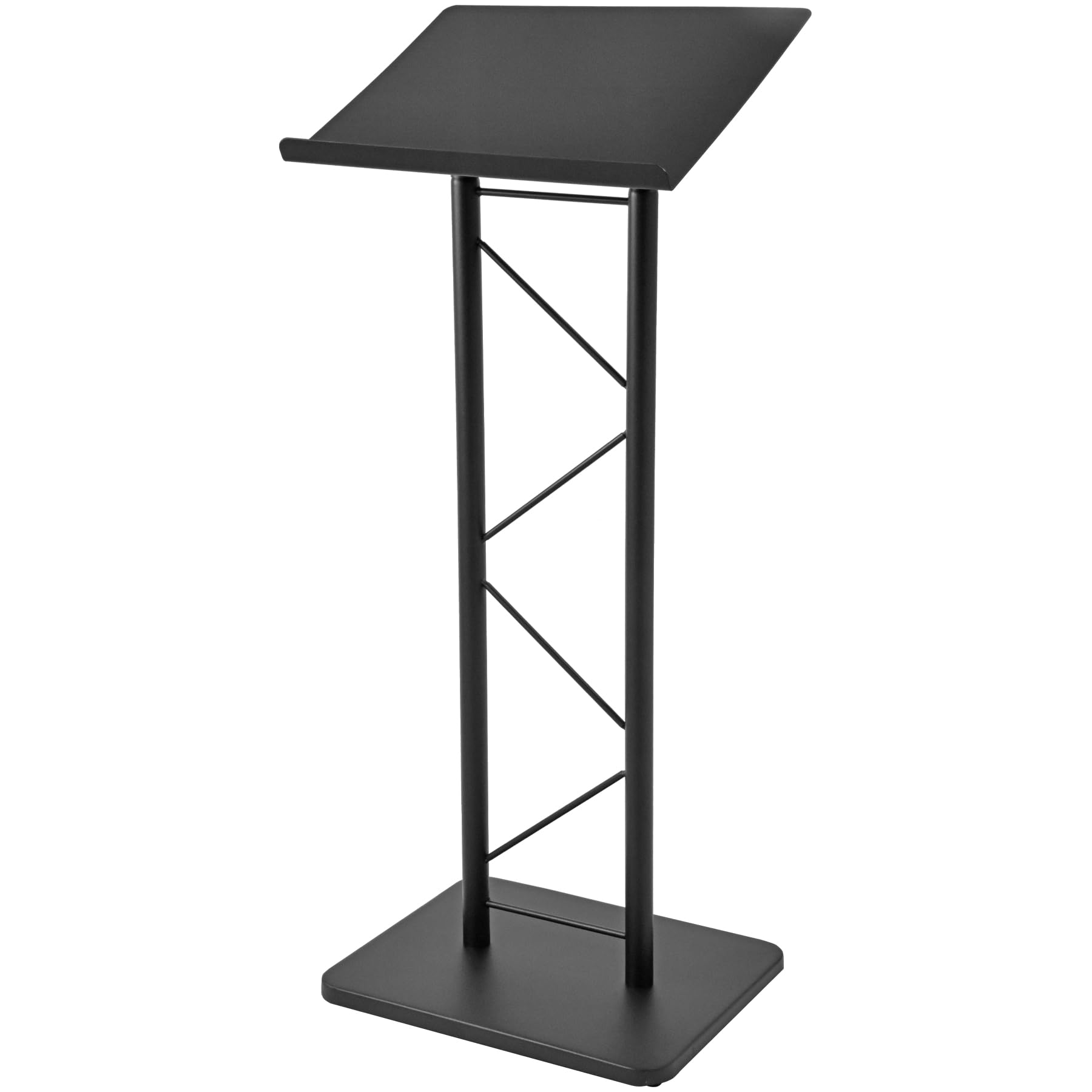 Kingdom KML7B Large Portable Lectern Stand - Adjustable Church Pulpit & Conference Podium for Speakers, Speeches, Weddings & Events - Durable Metal Truss Lectern with Black Powder Coat Finish - Perfect for Churches, Schools, Business Presentations & Outdoor Ceremonies