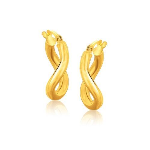 14K Yellow Gold Italian Twist Hoop Earrings - 5/8 Inch Diameter Elegant Dangle Earrings for Women | Perfect for Parties, Weddings & Everyday Wear
