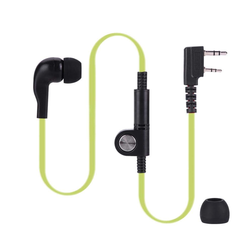 Walkie Talkie Headset with Mic - 118cm/46.46 Inch 2-Pin K-Head Earphone for Police & Security Guards (Green) | Durable Communication Headphones for Law Enforcement, Event Security & Construction Work