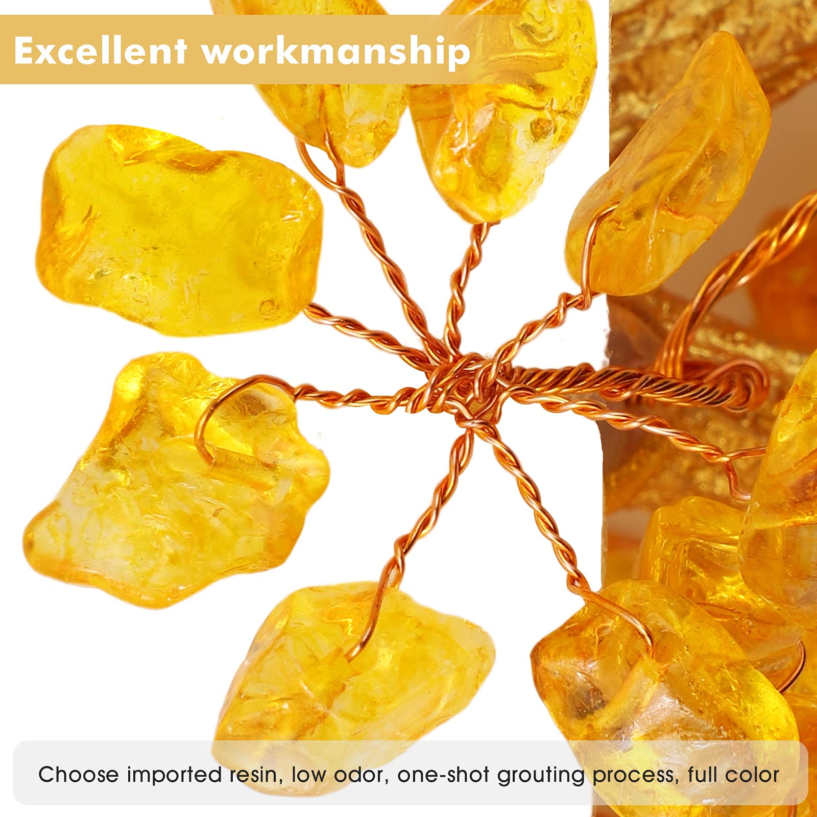 Bwinka Feng Shui Money Tree - Golden Ingot Crystal Wealth Tree for Office & Home Decor, Attract Prosperity & Good Luck | Perfect Desk Ornament for Workplace, Living Room & Gift Giving
