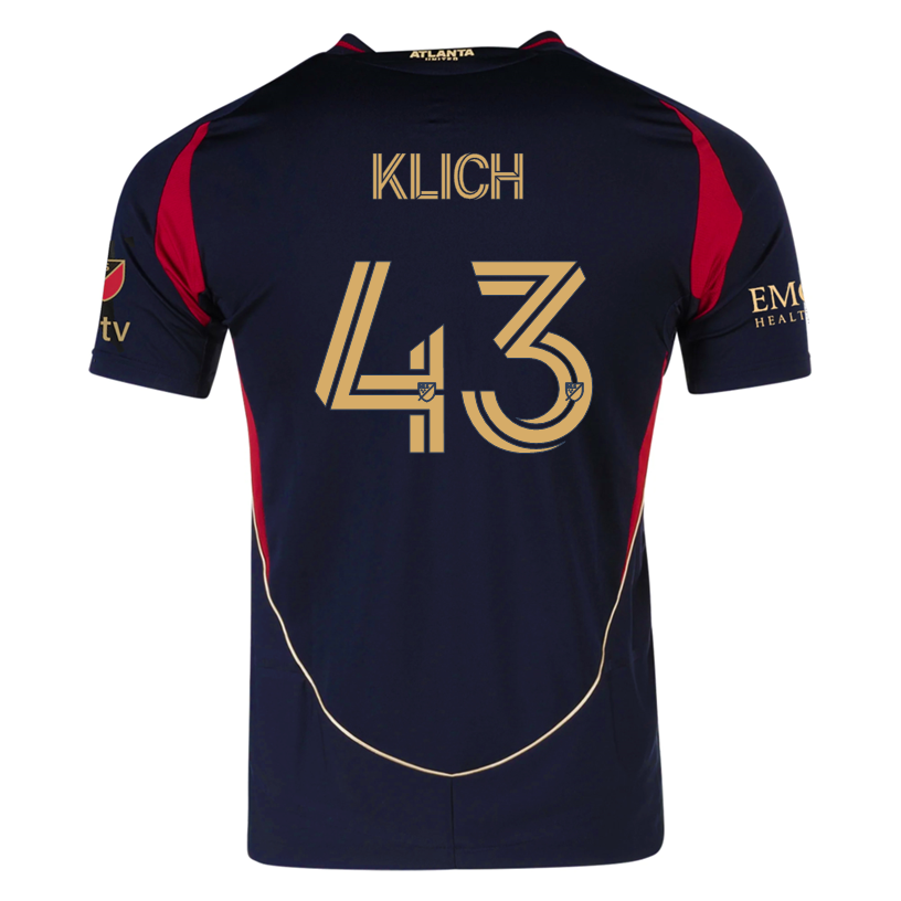 Adidas Mateusz Klich Atlanta United Authentic Home Jersey with MLS Patches 2025-2026 - Red & Black Soccer Shirt for Fans & Game Day Wear