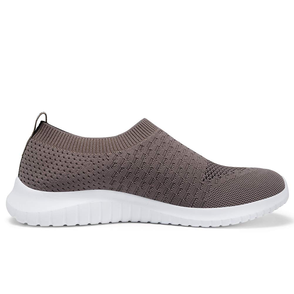 TIOSEBON Men's Slip-On Walking Shoes - Breathable Knit Mesh Tennis Sneakers for Men - Lightweight Comfortable Casual Shoes for Walking, Running & Gym Workouts