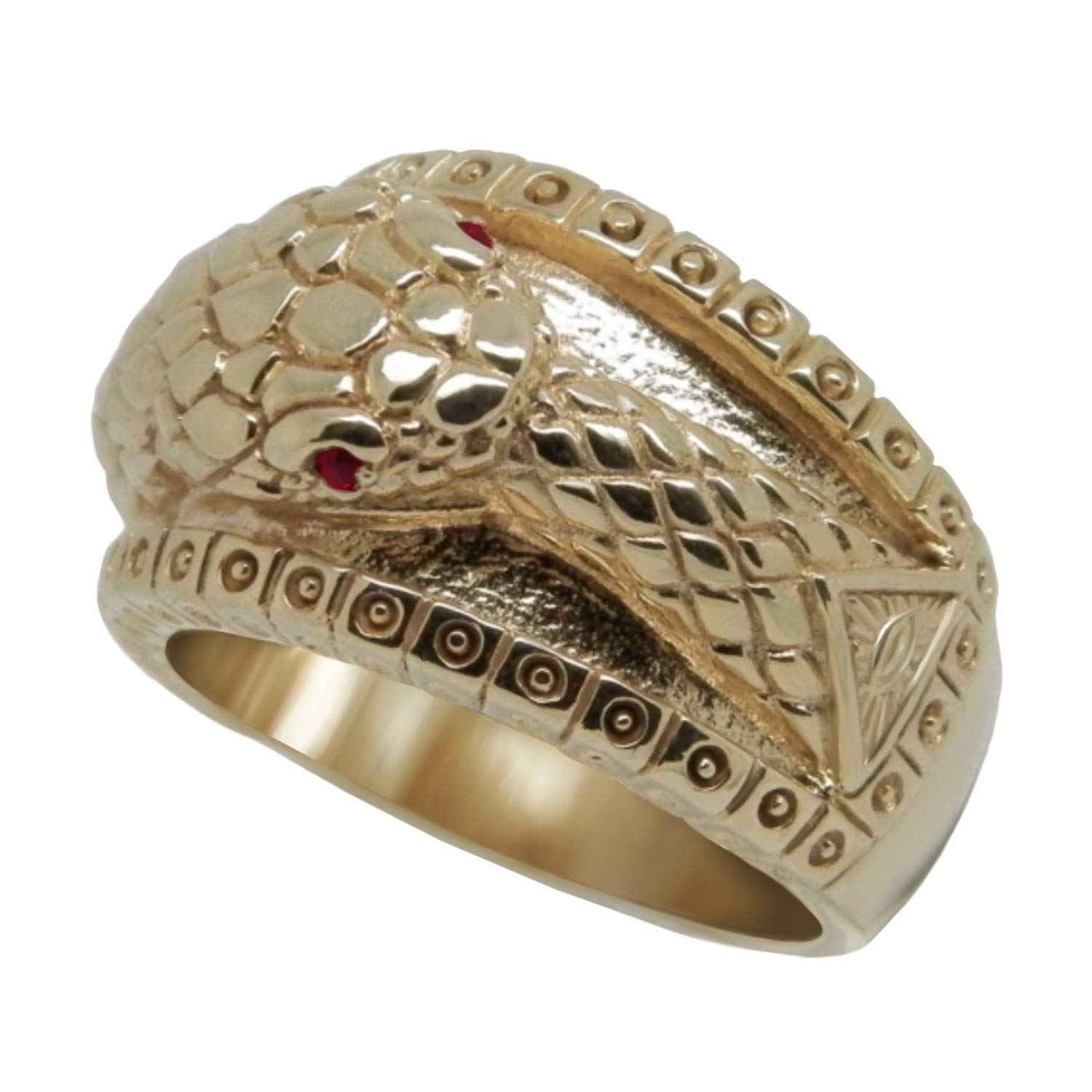 Ouroboros Masonic Solid Gold Men's Ring - Illuminati Symbol Ring for Men - Luxury Masonic Jewelry for Freemasons - Perfect for Rituals, Gifts & Special Occasions