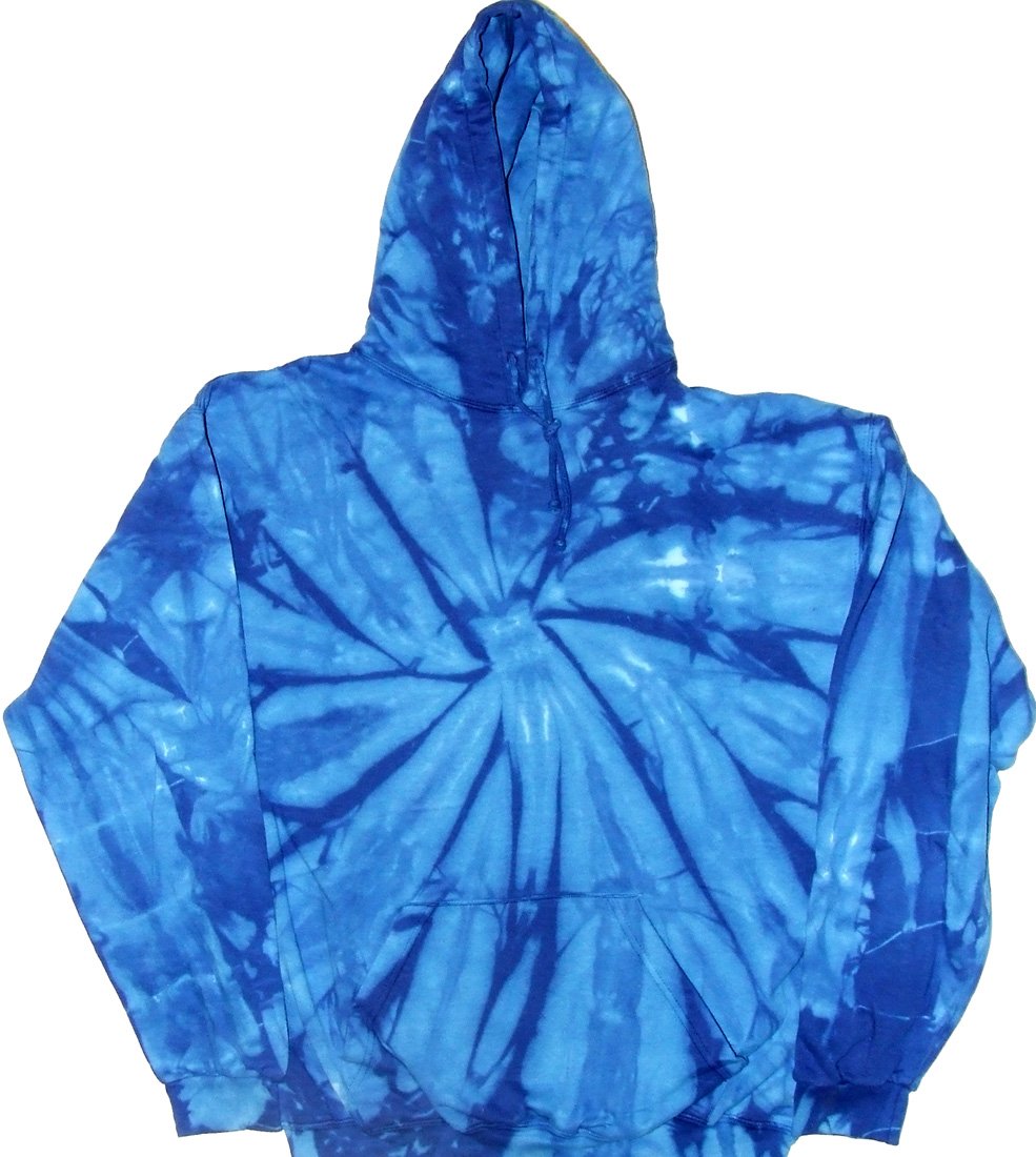 Royal Blue Spiral Tie Dye Hoodie - Pullover Sweatshirt for Men, Women & Teens | Casual Streetwear, Loungewear & Festival Outfit
