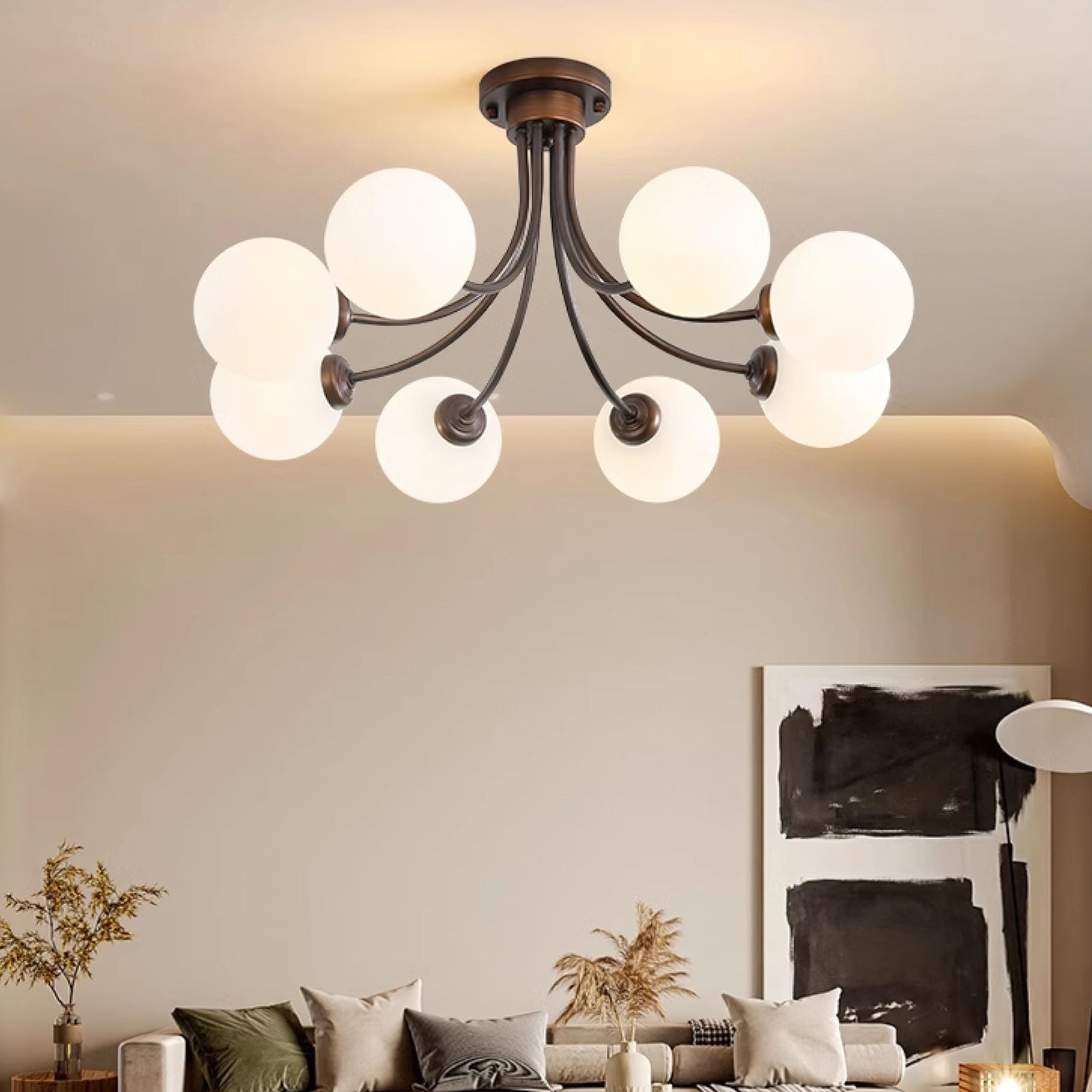 Modern Fairfax Bubble Ceiling Lamp - LED Flush Mount Lighting Fixture for Bedroom, Living Room & Dining Room - Stylish Home Decor with Soft Ambient Glow
