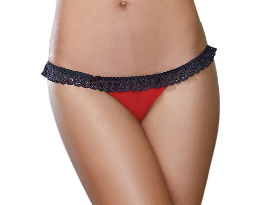Sexy Women's Panties - Medium Size - Red & Black Lace Underwear for Comfort & Style - Perfect for Date Night, Lingerie Gift or Everyday Wear