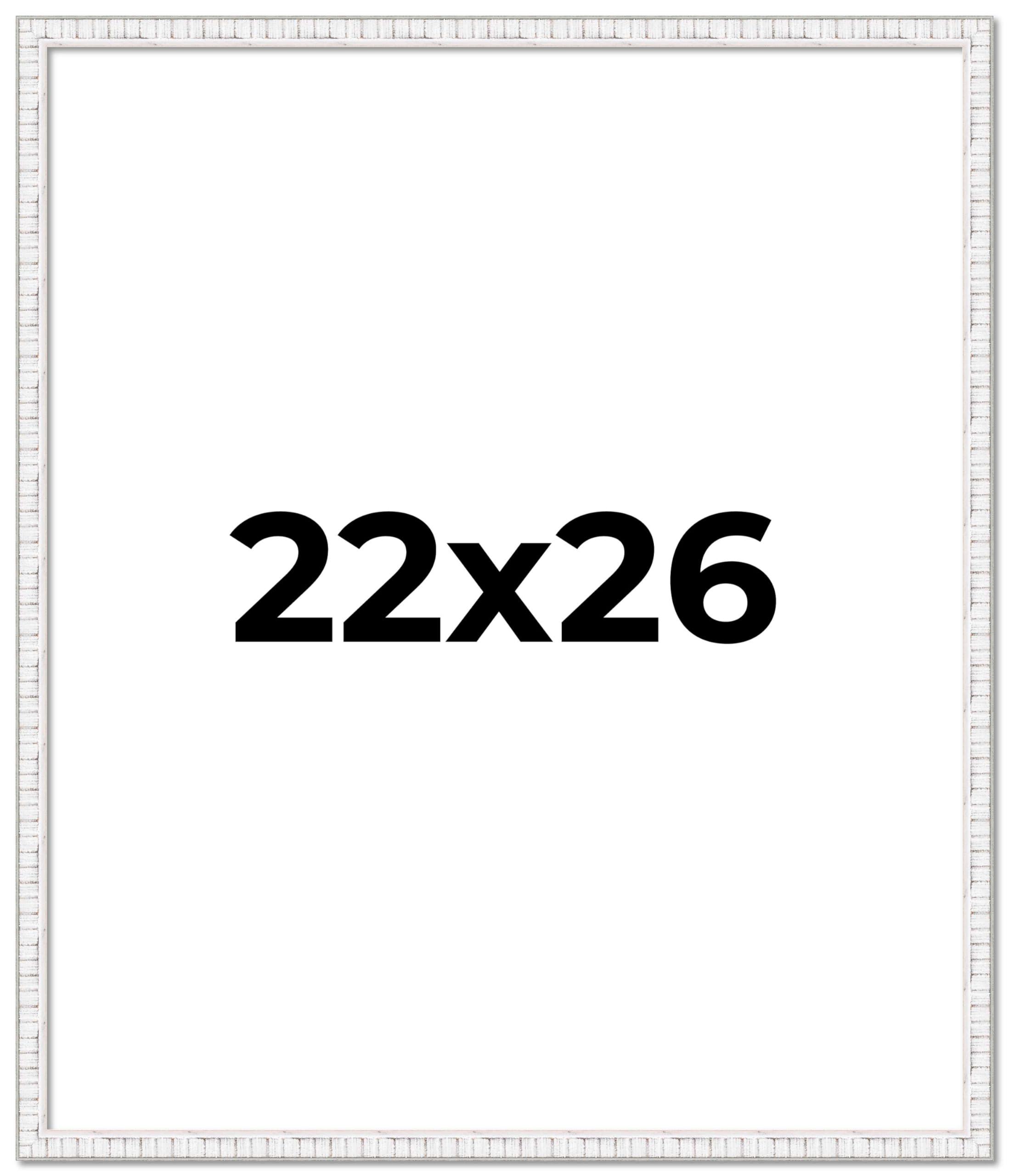 22x26 White Distressed Solid Wood Picture Frame - 0.75
