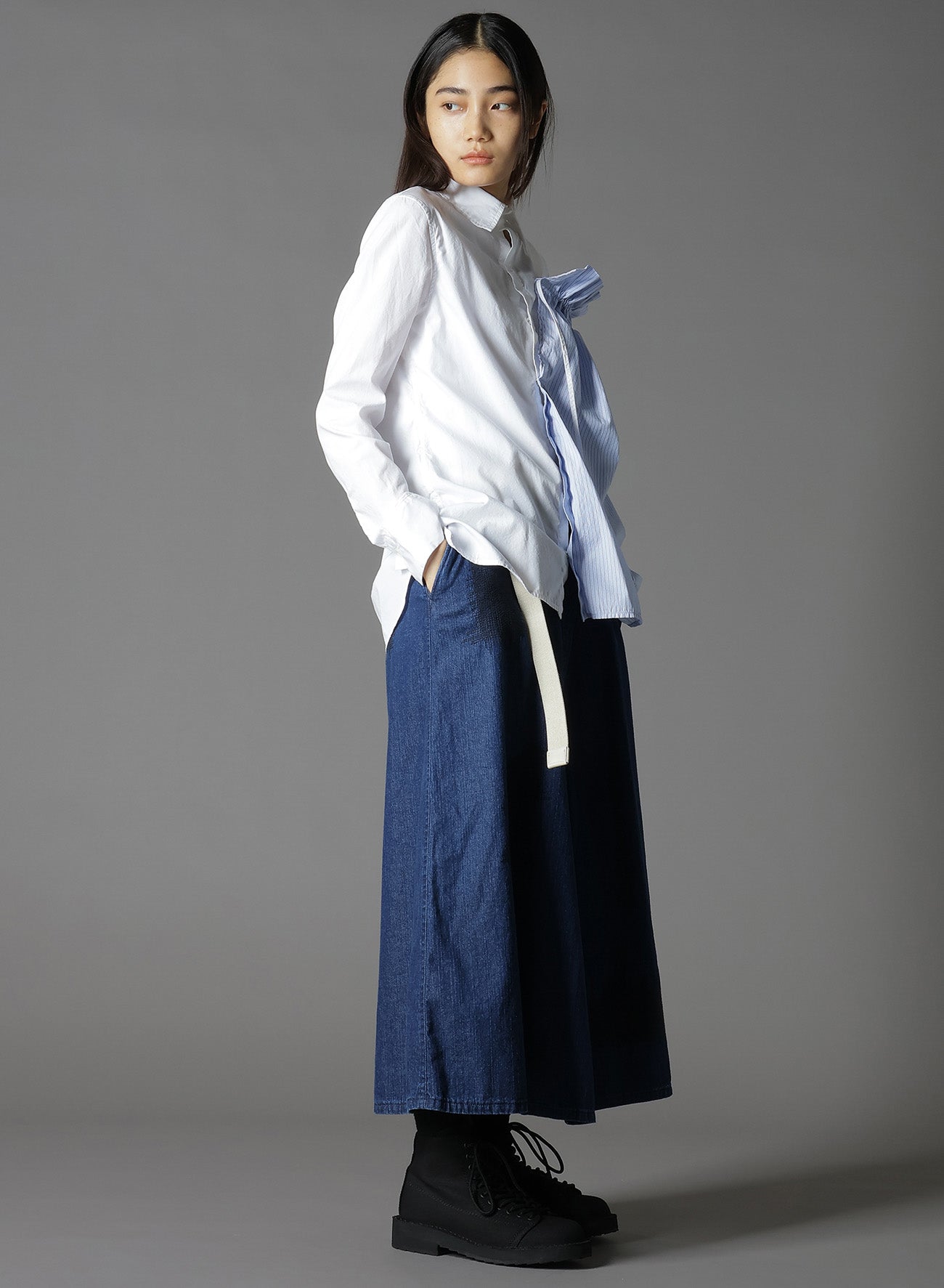 Cotton Broad Stripe Switching Gather Shirts for Women - Casual & Office Wear - Comfortable & Stylish Blouse for Everyday Outfits