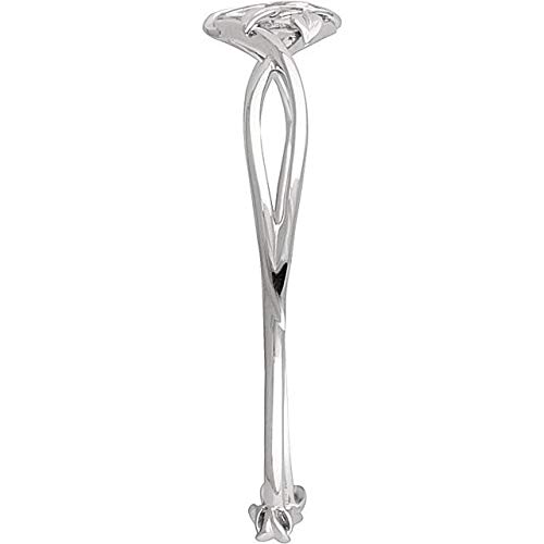 14K White Gold 0.05 CTW Diamond Leaf Design Cuff Bracelet for Women - Elegant Nature-Inspired Jewelry for Weddings, Anniversaries & Special Occasions