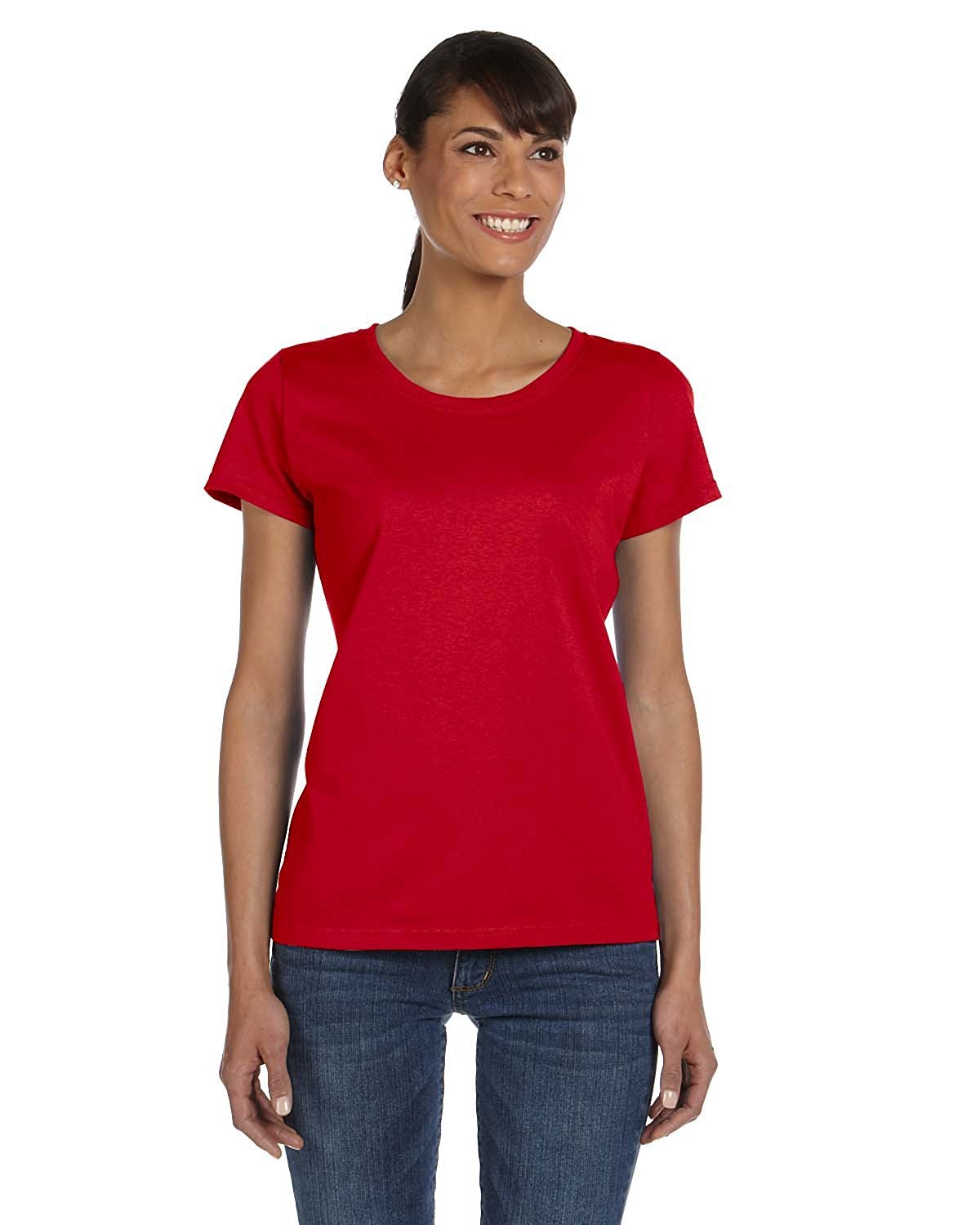 Fruit of the Loom Women's HD Cotton™ T-Shirt - True Red, XL | Soft & Comfortable Casual Tee for Everyday Wear, Workouts & Layering