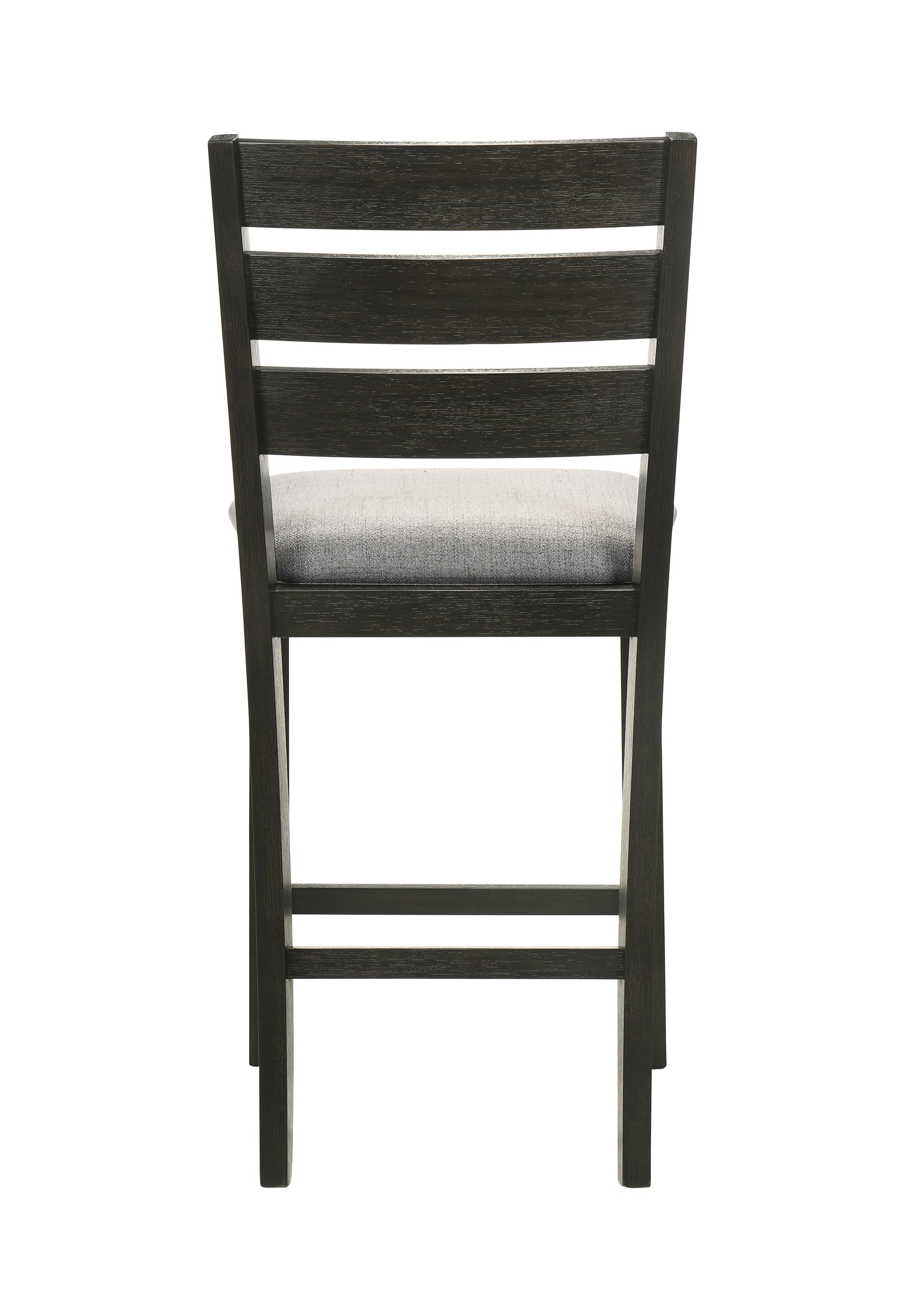 Modern Charcoal Finish Counter Height Dining Chairs - Set of 2 Fabric Upholstered Bar Stools with Wooden Frame | Perfect for Kitchen Islands, Breakfast Bars & Small Space Dining