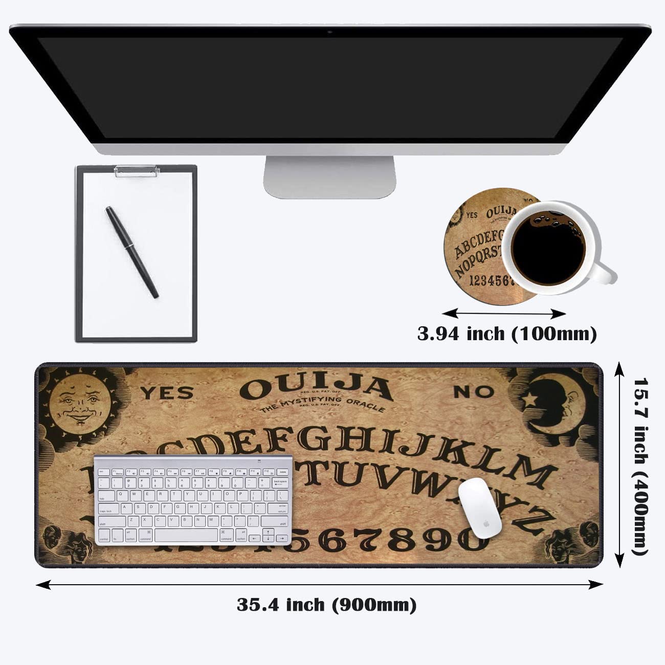 XXL Gaming Mouse Pad with Coasters Set - 35.4