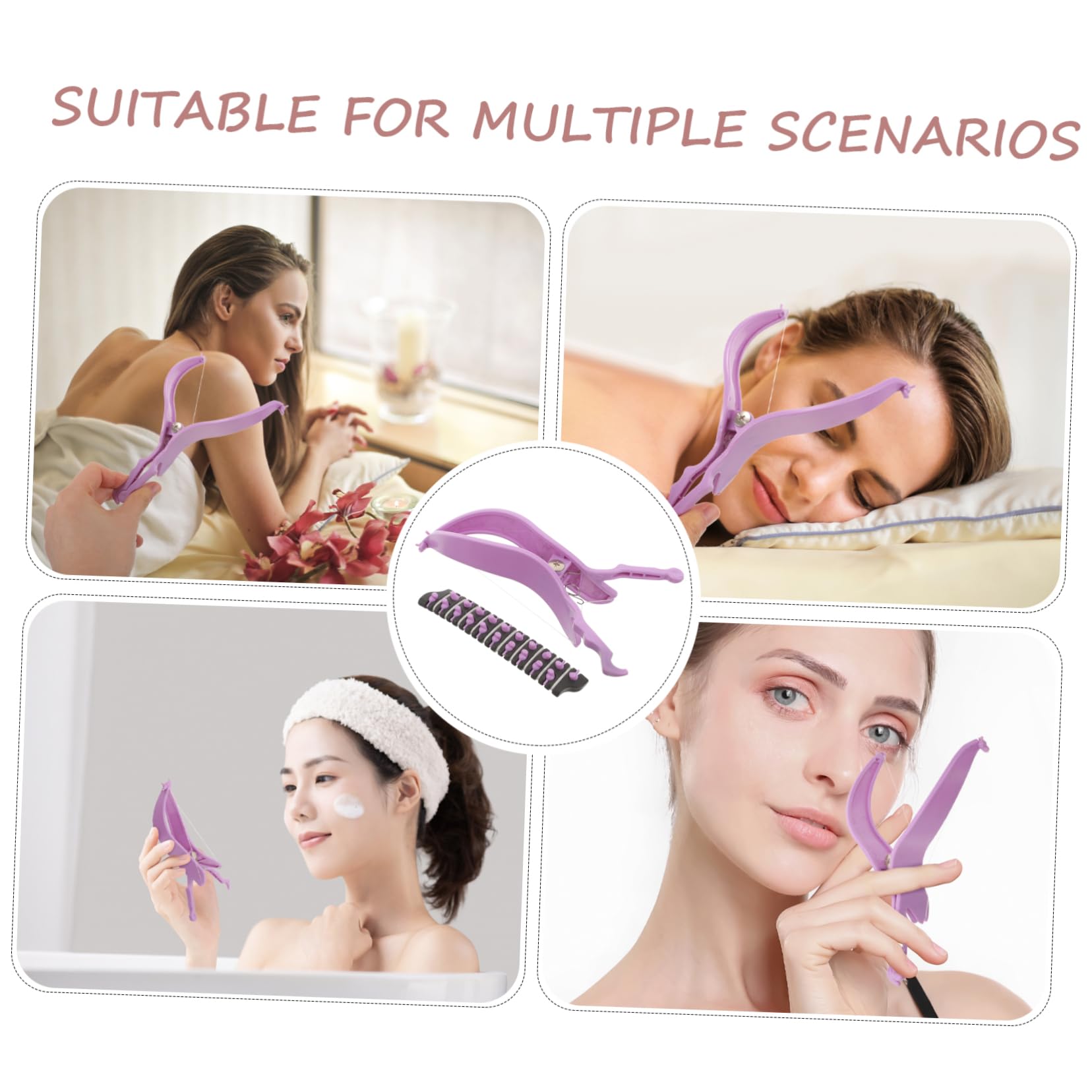 Didiseaon Portable Facial Hair Remover for Women - Handheld Epilator for Face & Chin, Painless Hair Removal Device with Elastomer (Purple) - Perfect for Travel, Home & Salon Use