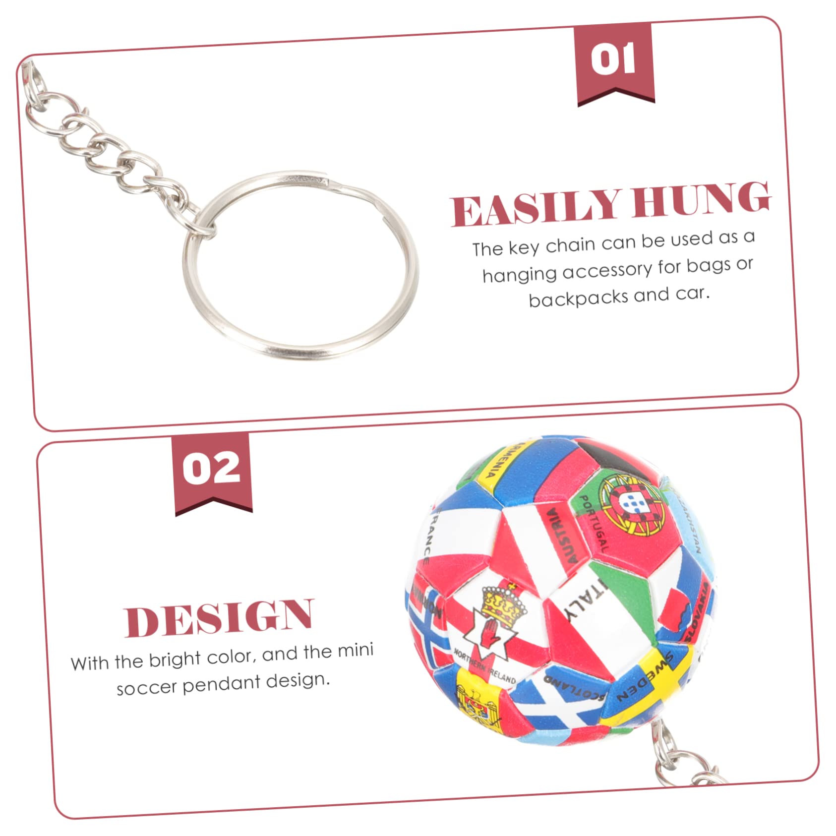 Happyyami 12-Piece Soccer Keychain Set - Metal Football Keychains for Team Fans, Sports Souvenirs, and Bag Accessories | Perfect for Gifts, Backpacks, and Soccer Match Souvenirs