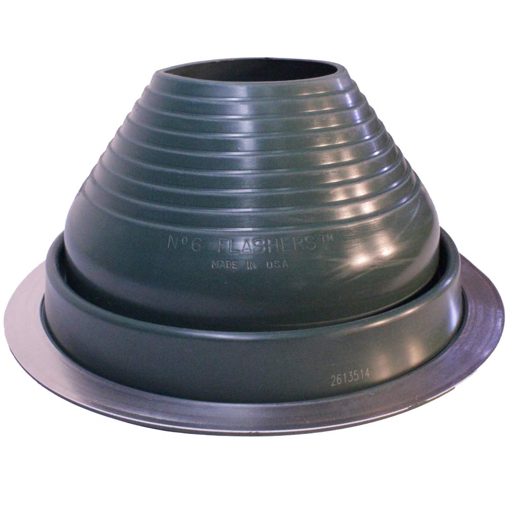 EPDM Flexible Roof Jack Pipe Boot - Green Flashing for 5