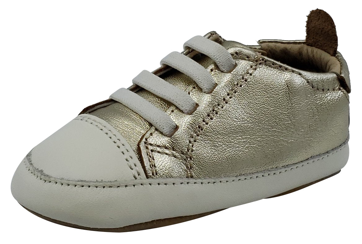 Old Soles 106R Eazy Jogger Vintage Sneakers for Boys & Girls - Gold & White Casual Shoes for School, Play & Everyday Wear