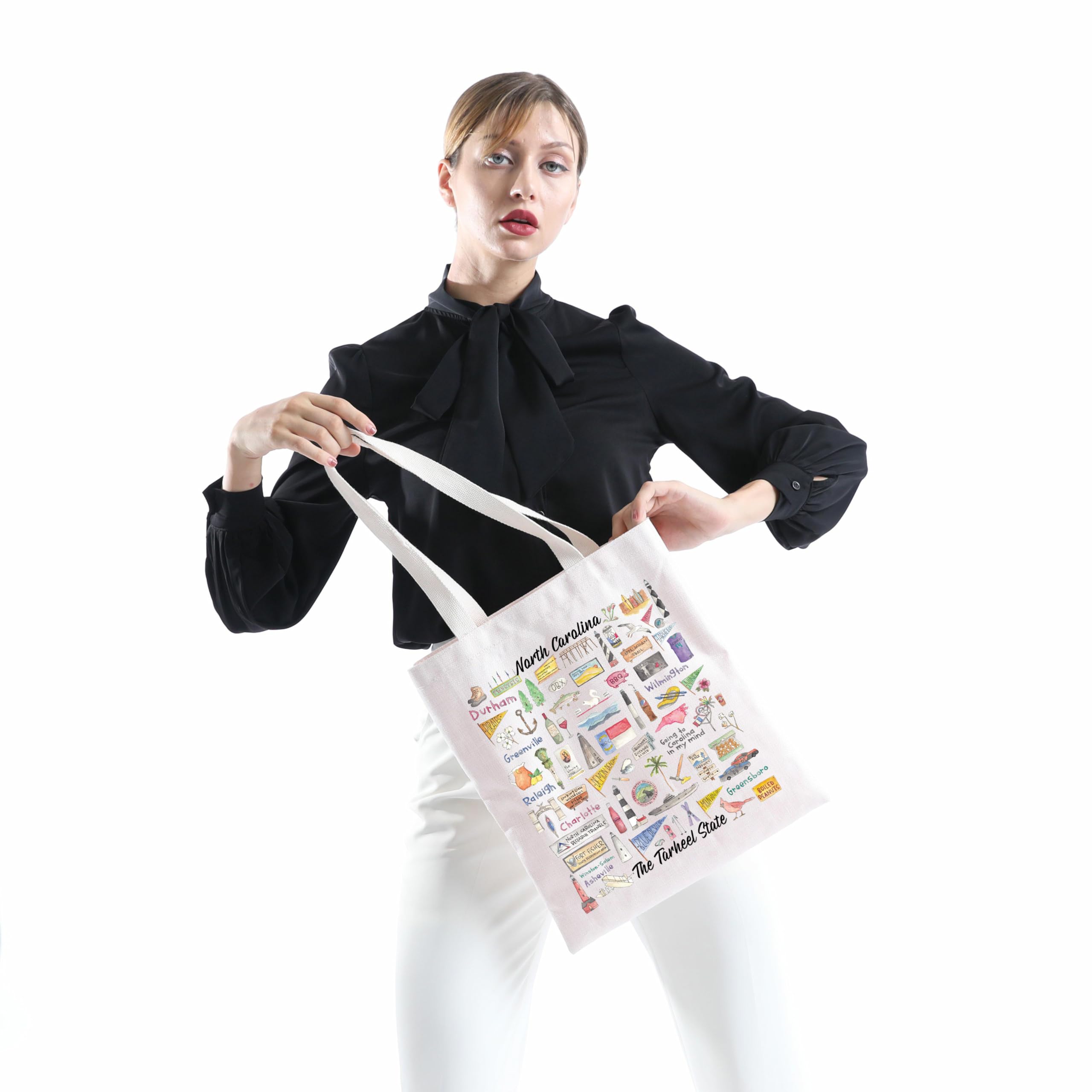MINIGIU North Carolina Tote Bag - Durable Reusable Shopping Bag for Travel, Beach, Groceries & Gifts | Great for College Students, Commuters & Eco-Friendly Lifestyle