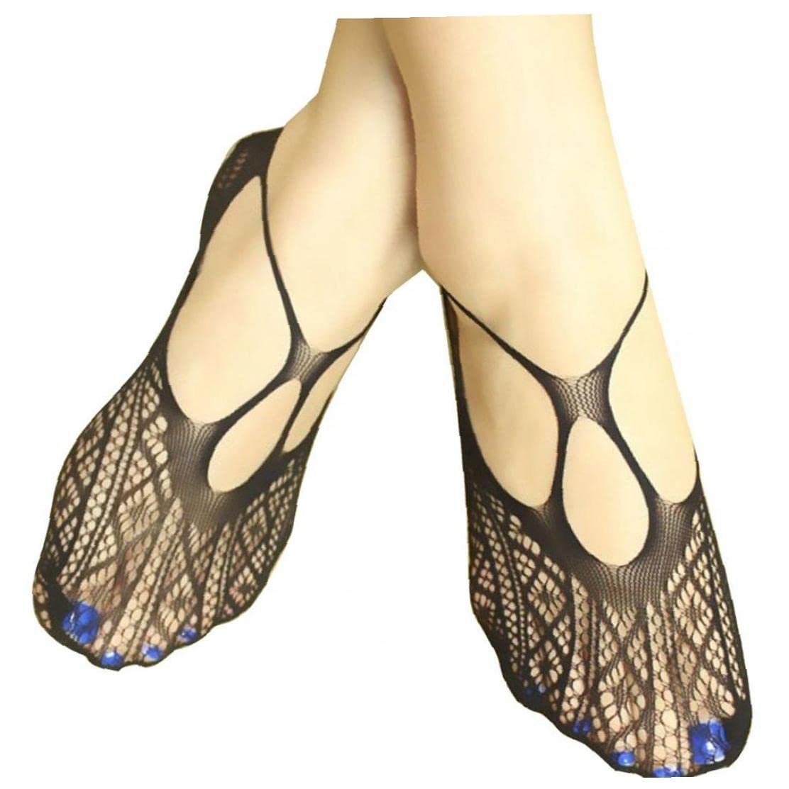 Women's No Show Socks - Cross Strap Fishnet Short Socks - Breathable Black Mesh Invisible Boat Socks for Sneakers & Flats - Perfect for Workout, Running & Daily Wear