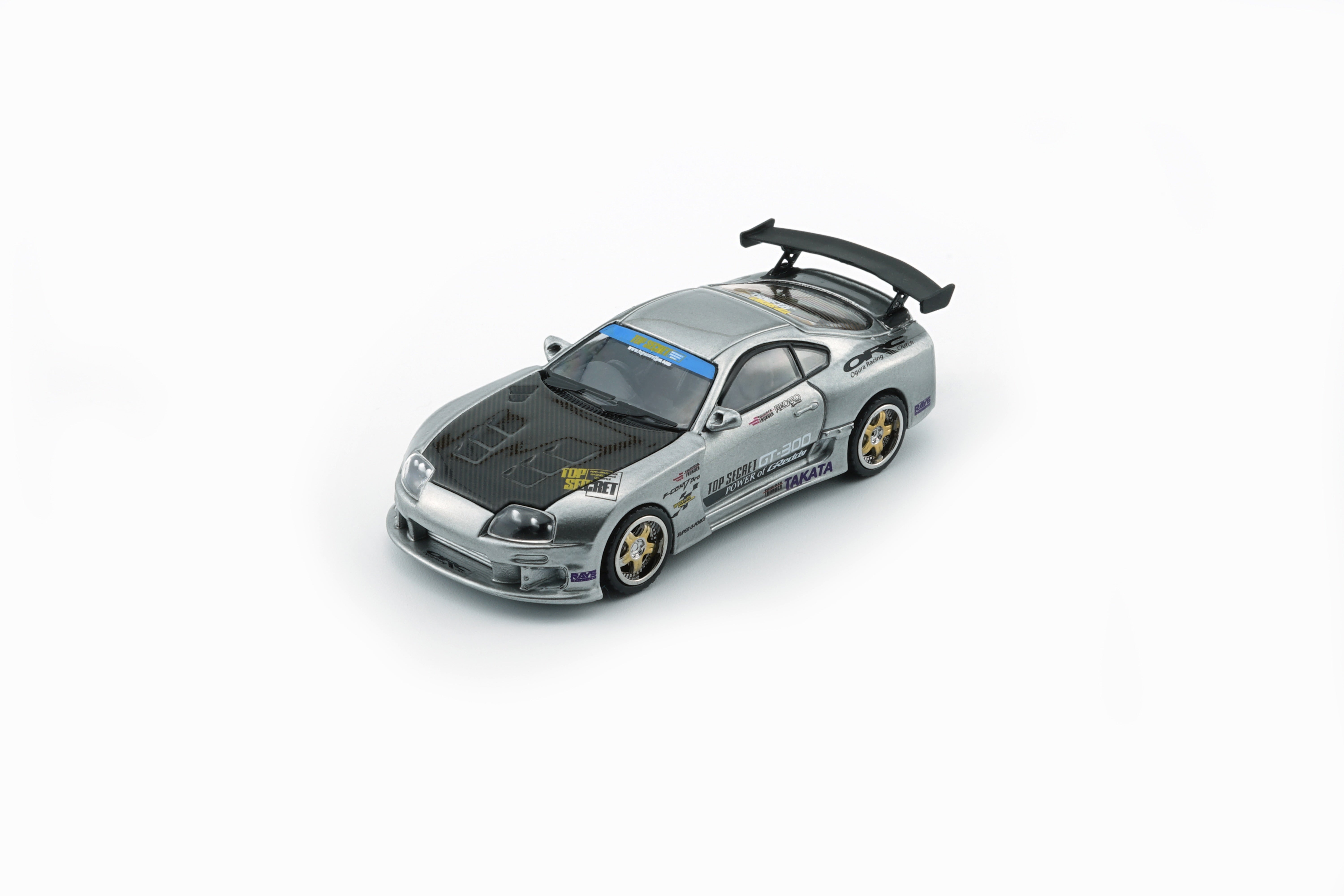 PREORDER BM Creations 1:64 Scale Toyota Supra JZA80 TOP SECRET Silver Diecast Model Car - Perfect for Collectors, Display Cases & Racing Enthusiasts
