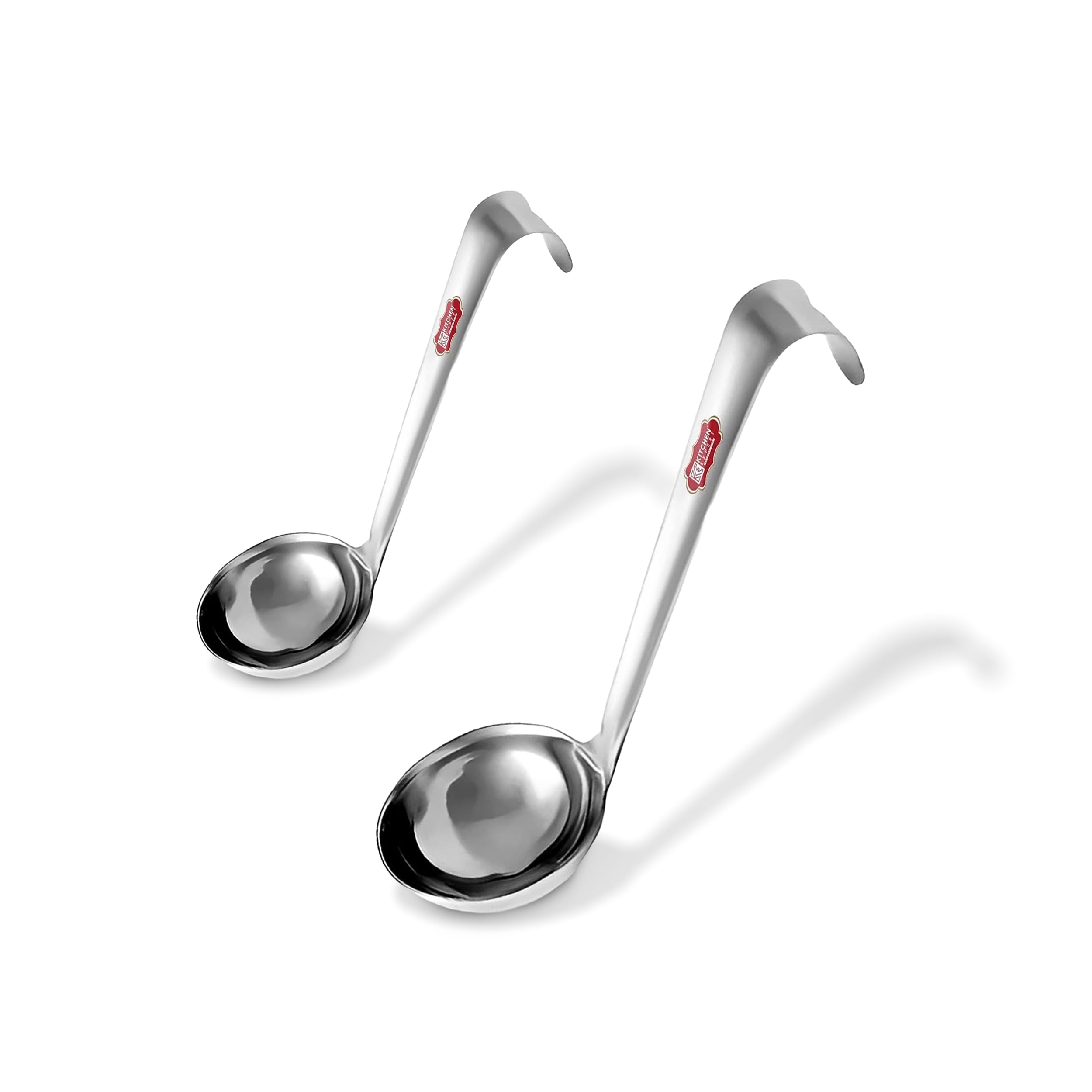 Premium Stainless Steel Ghee Spoon Set - Small & Medium Ladles for Ghee, Oil & Honey - Perfect for Jars, Pots & Containers - 2 Piece Kitchen Utensil Set for Cooking, Baking & Serving