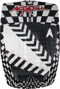 Astrodeck 021 Short Tail Power Boost Traction Deck - Black/White Skateboard Grip Tape for Enhanced Control & Performance - Perfect for Street Skating & Tricks