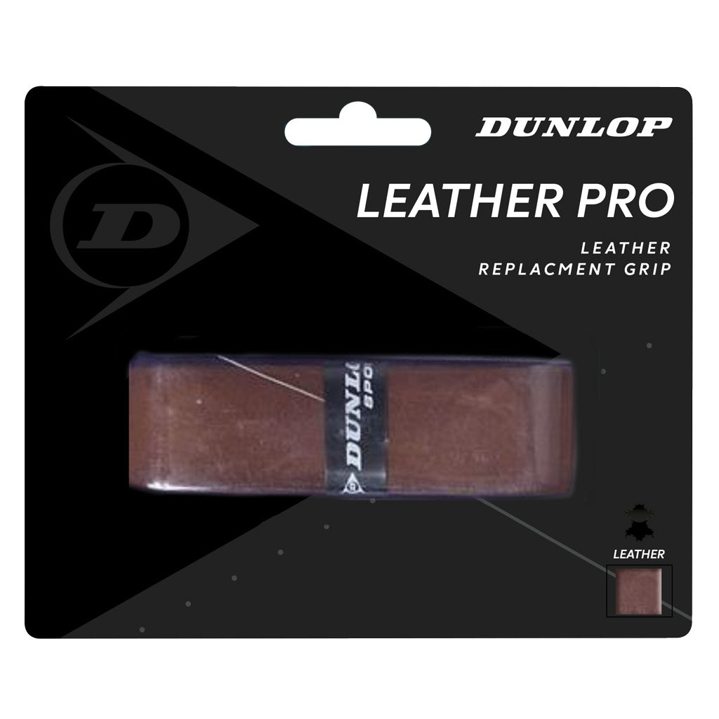 Dunlop Leather Pro Replacement Tennis Grip - Natural Leather, Non-Slip, Comfortable Handle Wrap for Tennis Rackets - Perfect for Tennis Players & Sports Enthusiasts