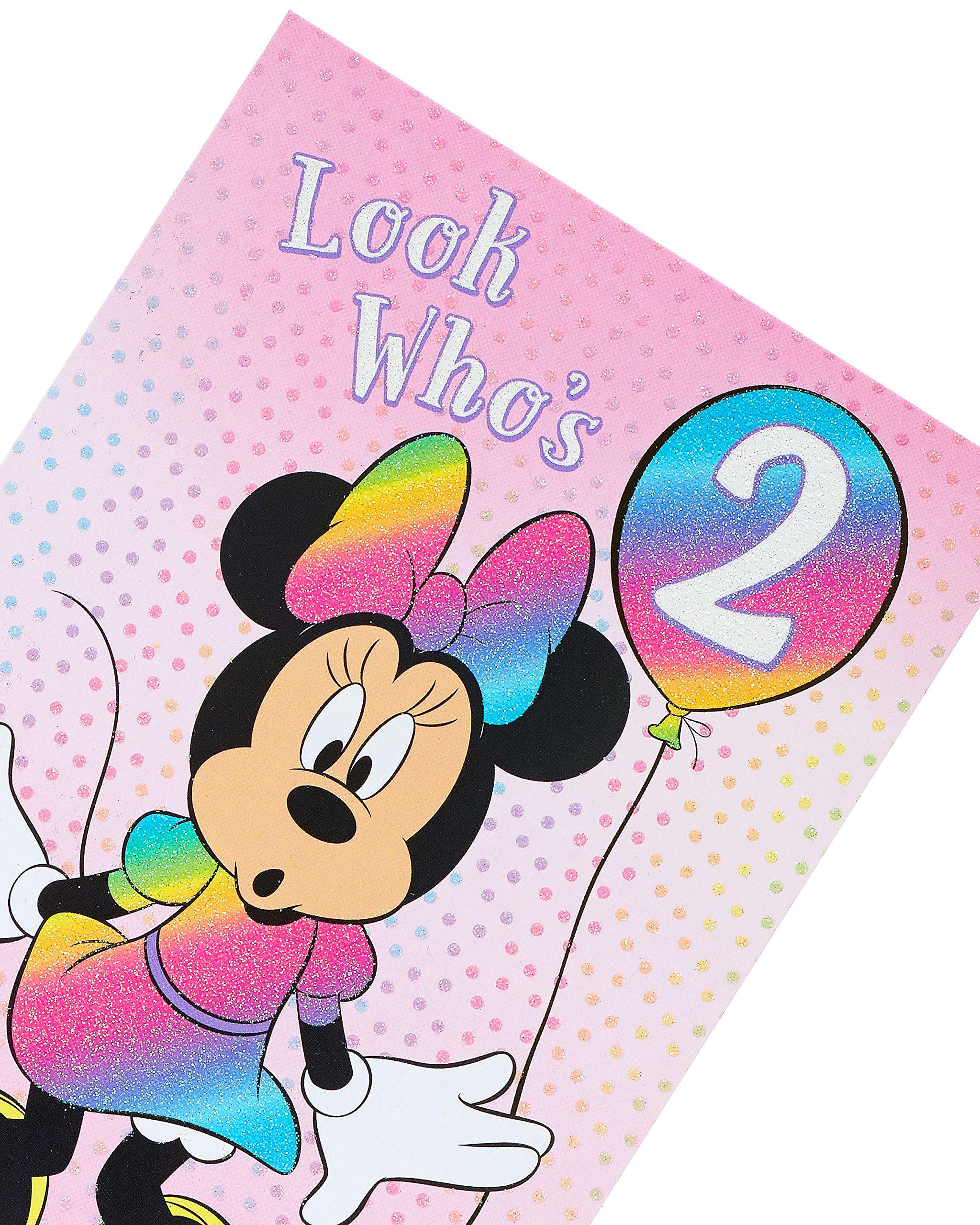 Minnie Mouse 2nd Birthday Card - Disney Birthday Card for 2 Year Old Girls - Perfect for Birthday Gifts, Party Invitations & Special Occasions