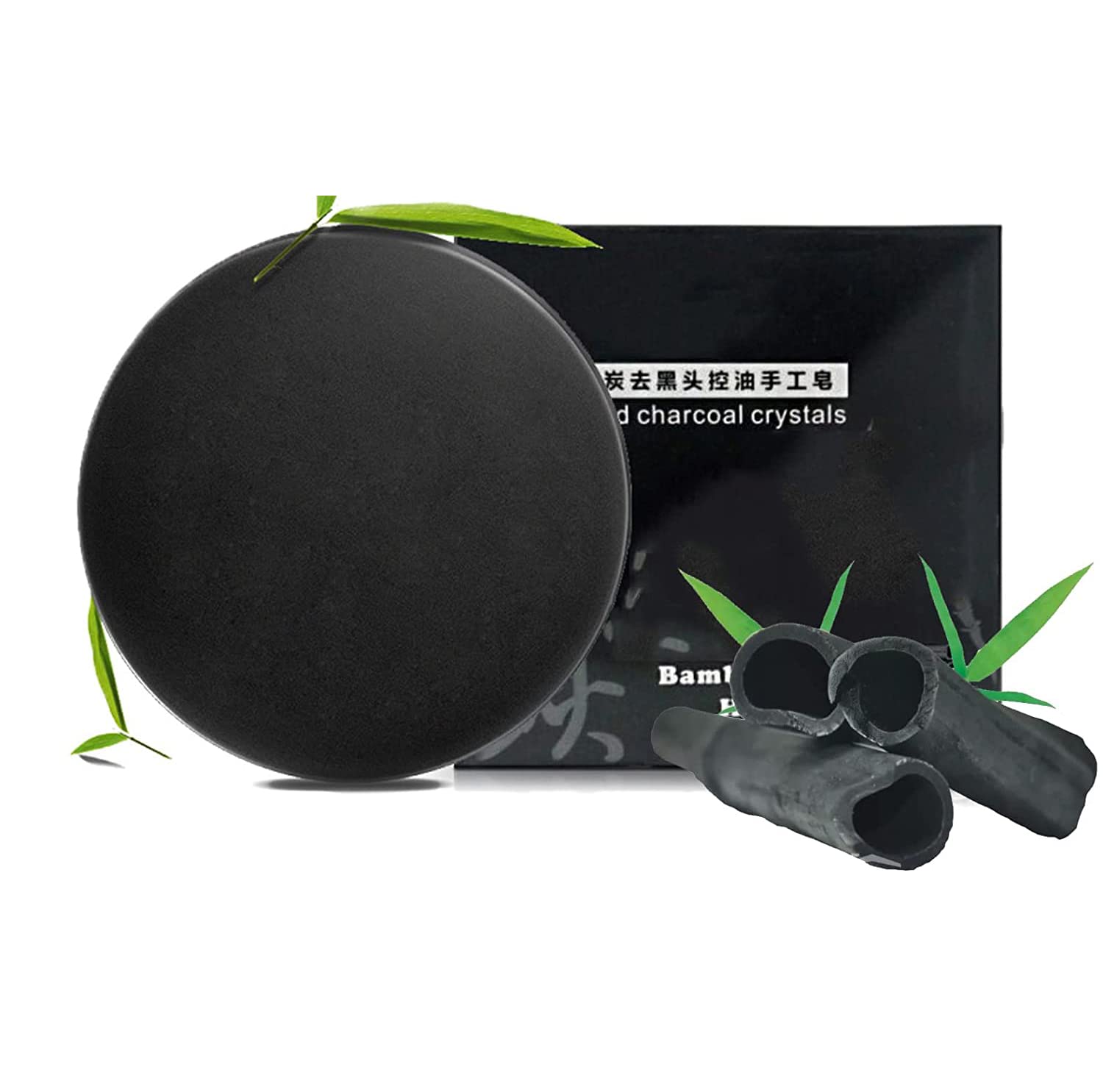 **Natural Bamboo Charcoal Blackhead Remover Soap - Handmade Facial & Body Cleansing Bar for Acne, Oily Skin & Deep Pore Cleansing | Perfect for Daily Face Wash, Shower & Hand Cleansing**