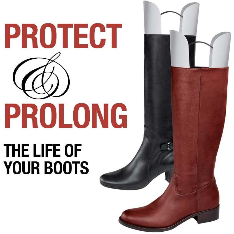 Premium Boot Shapers with Hanger Hook - 1 Pair/Pack (Multiple Colors) | Keeps Boots Upright & Prevents Wrinkles | Perfect for Storage & Travel