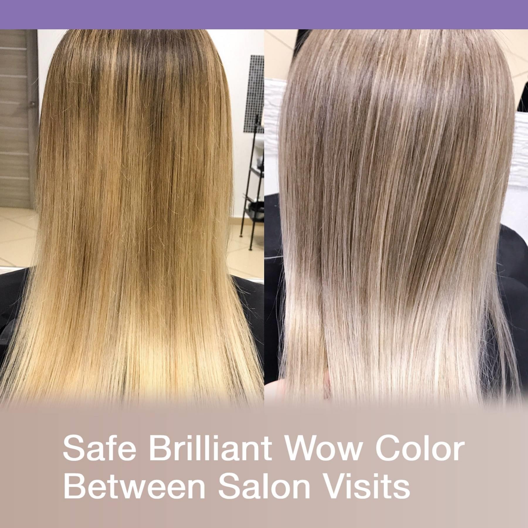 Keratin Purple Shampoo & Hair Serum Kit - Violet Blue Shampoo for Bleached Blonde, Platinum, Silver, White & Gray Hair | Anti-Brassiness, Heat Protectant & Frizz Control | Gloss Boosting Treatment for Dry, Damaged Hair | Perfect for Color-Treated & Chemically Processed Hair