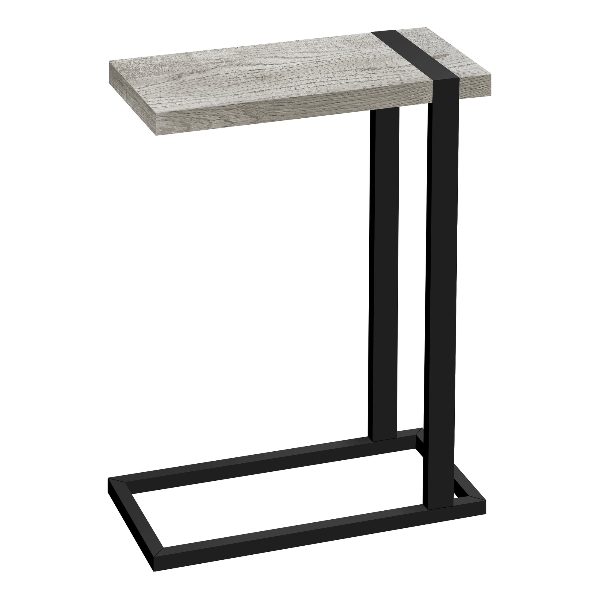 Rustic Grey Reclaimed Wood Look Accent Table with Black Metal Frame - Perfect for Living Room, Bedroom, or Entryway Decor