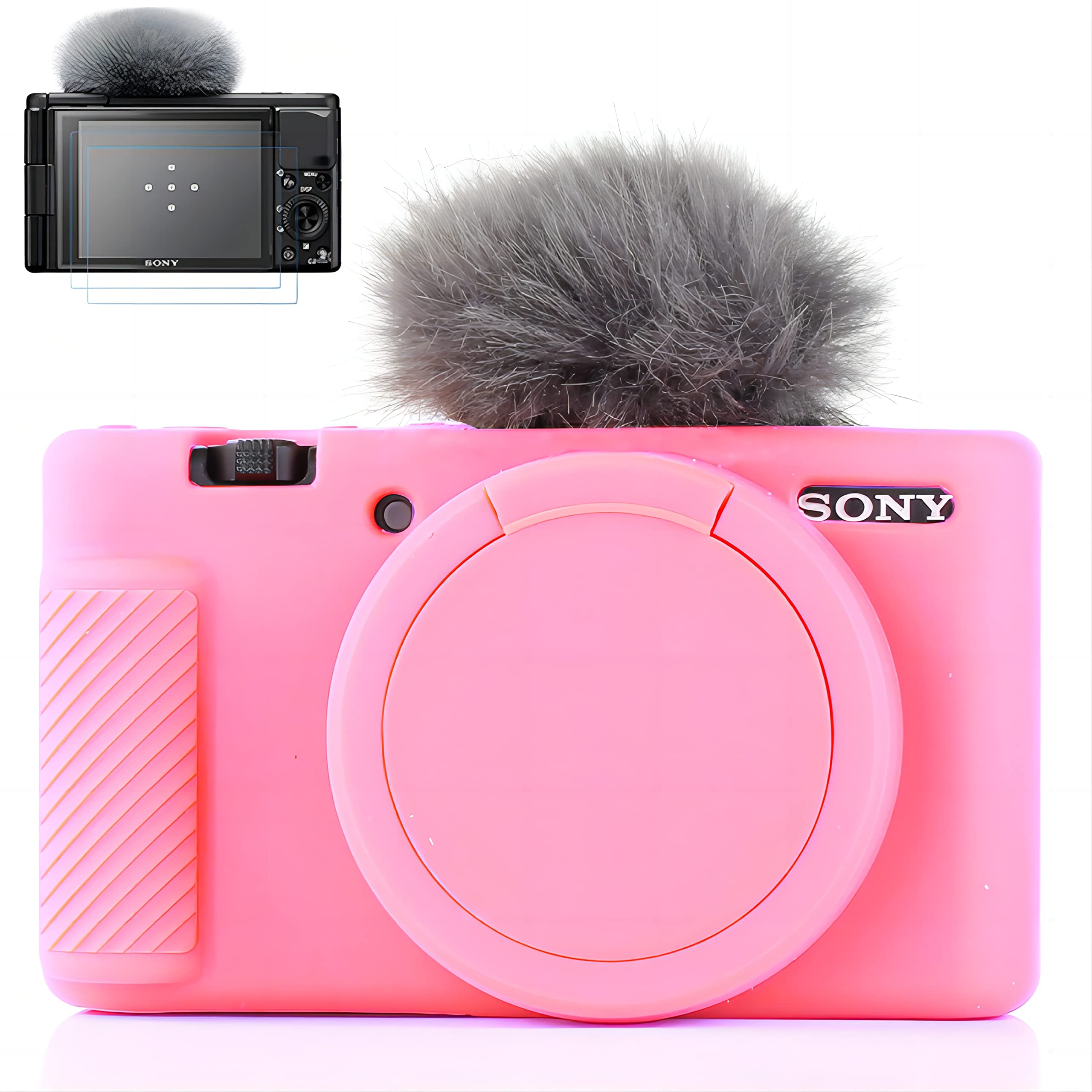 Sony ZV1 Camera Case - Slim Protective Sleeve for Sony ZV1 Digital Camera with Screen Protector | Anti-Scratch Soft DSLR Pouch | Perfect for Travel, Vlogging & Everyday Use (Pink)