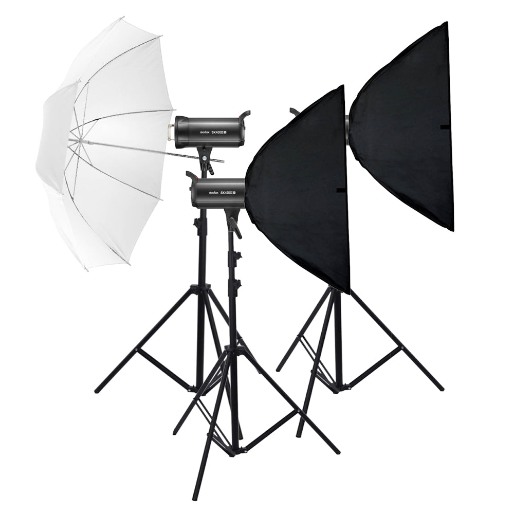 GODOX SK400II V Studio Flash 3-Head Lighting Kit for Professional Photography & Video - Perfect for Portraits, Product Shots & Studio Sessions