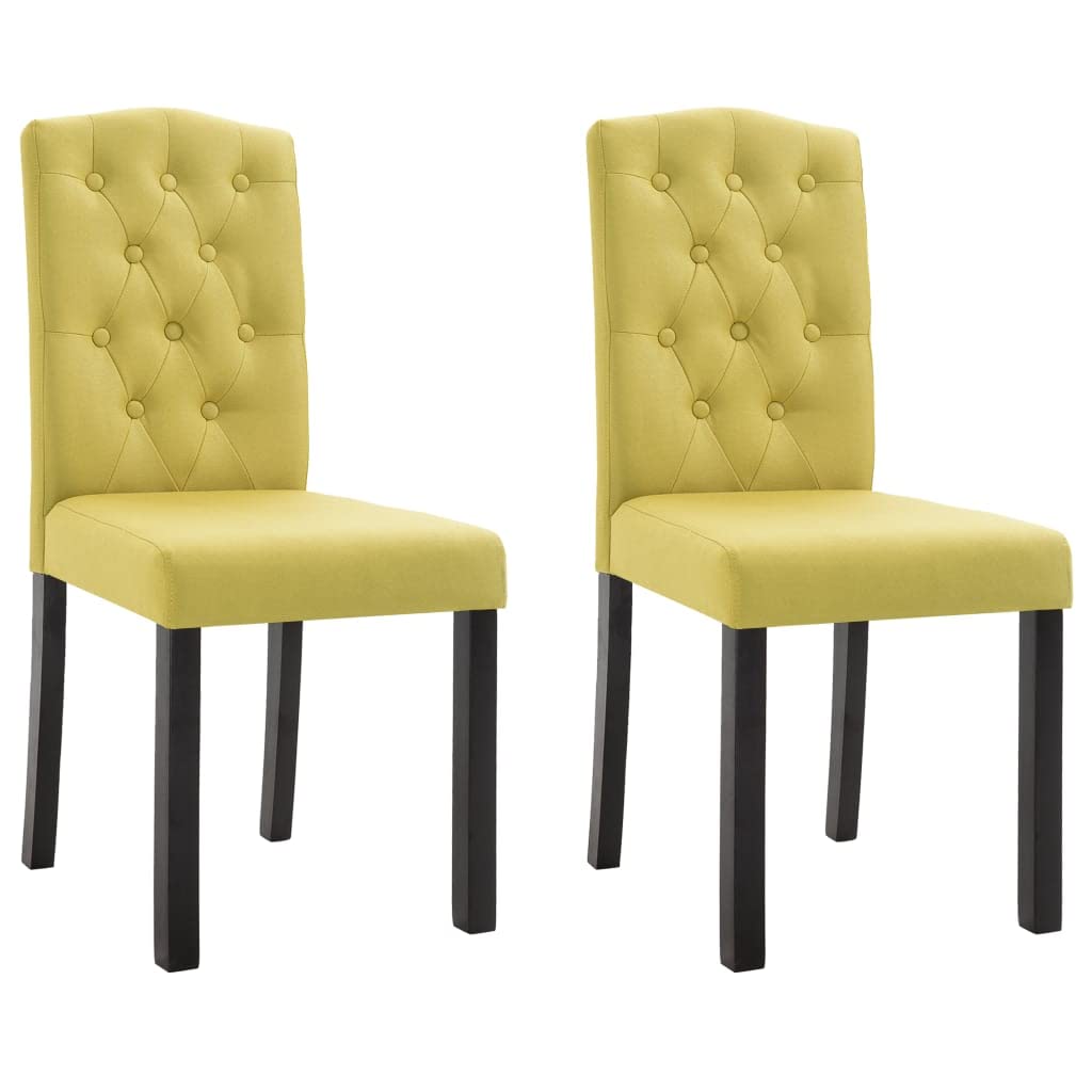 2 Pack Green Fabric Dining Chairs - Comfortable Kitchen Chairs Set for Dining Room, Living Room, Bedroom & Restaurant Use - Modern Home Decor Seating Solution