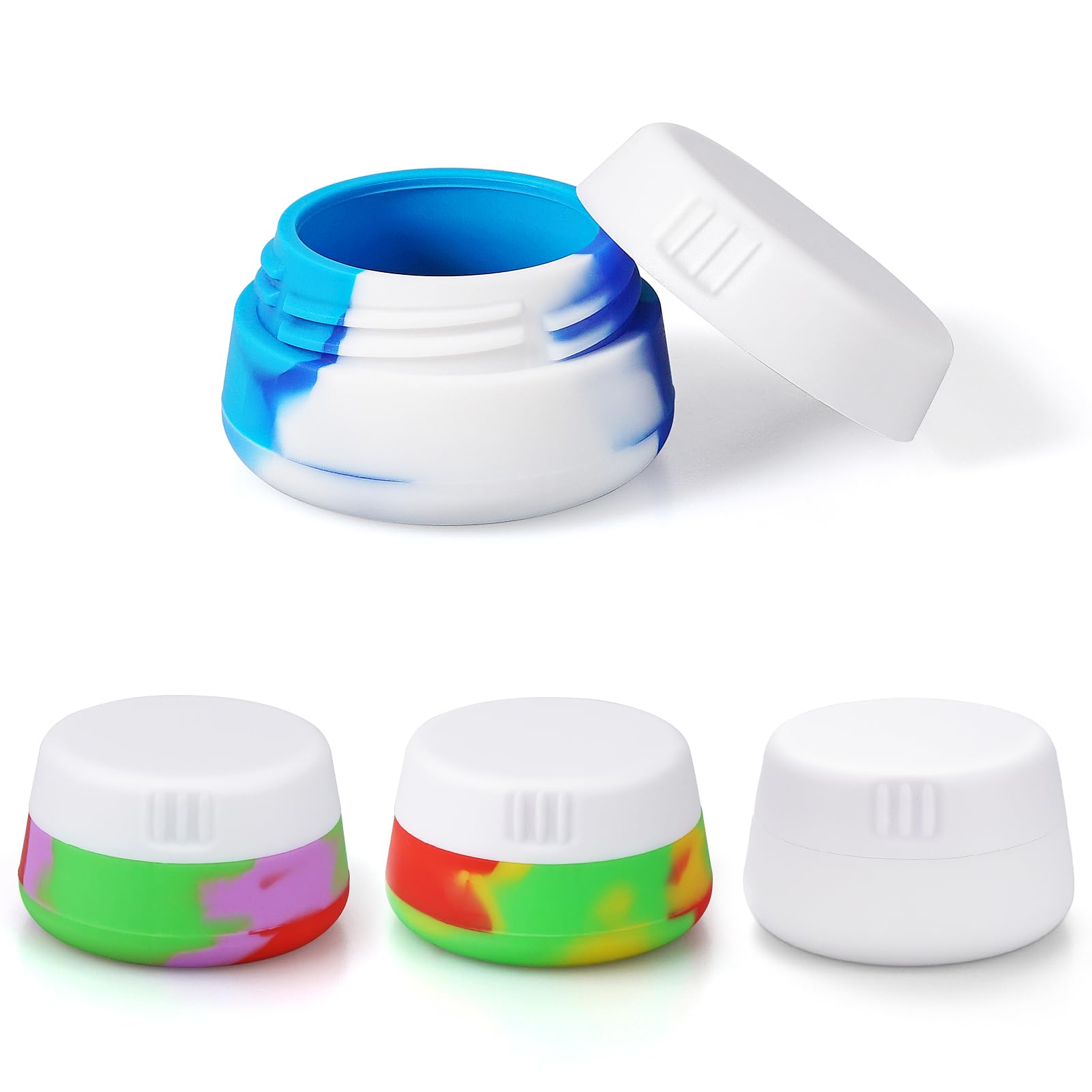 TSA Approved 4-Pack 20ml/0.7oz Silicone Travel Containers - Leakproof Refillable Cosmetic Jars for Creams, Lotions & Makeup | Perfect for Toiletries, Skincare & Airplane Carry-Ons