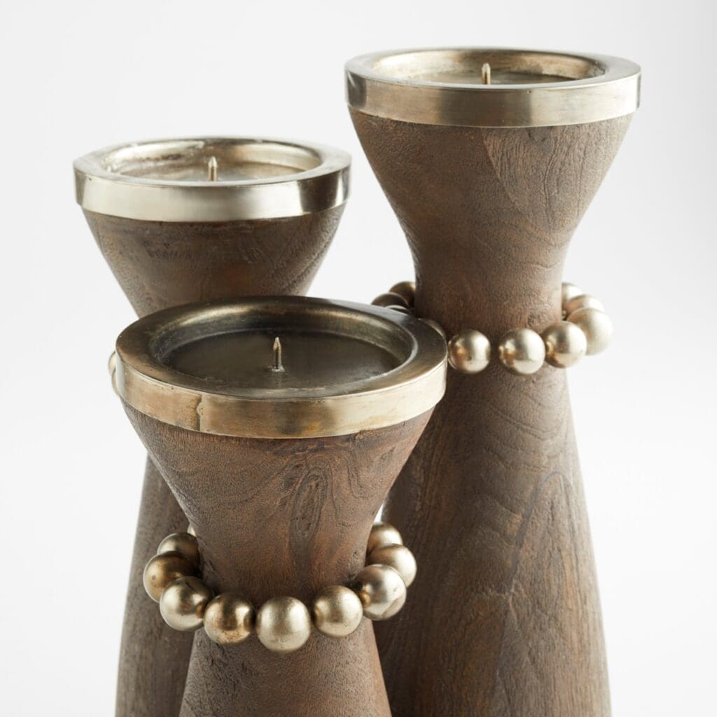 Cyan Design 11513 Parvati Candle Holder - Antique Silver Large Size for Home Decor, Wedding Centerpiece & Tabletop Display