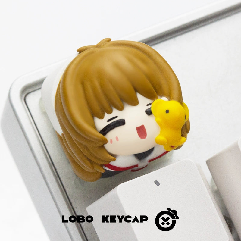 Magical Card Girl Sakura Keycaps - KINOMOTO SAKURA Anime Resin Decorative Keycaps for Mechanical Keyboards (Multi-Color) - Perfect for Anime Fans, Cosplay Enthusiasts & Keyboard Customization