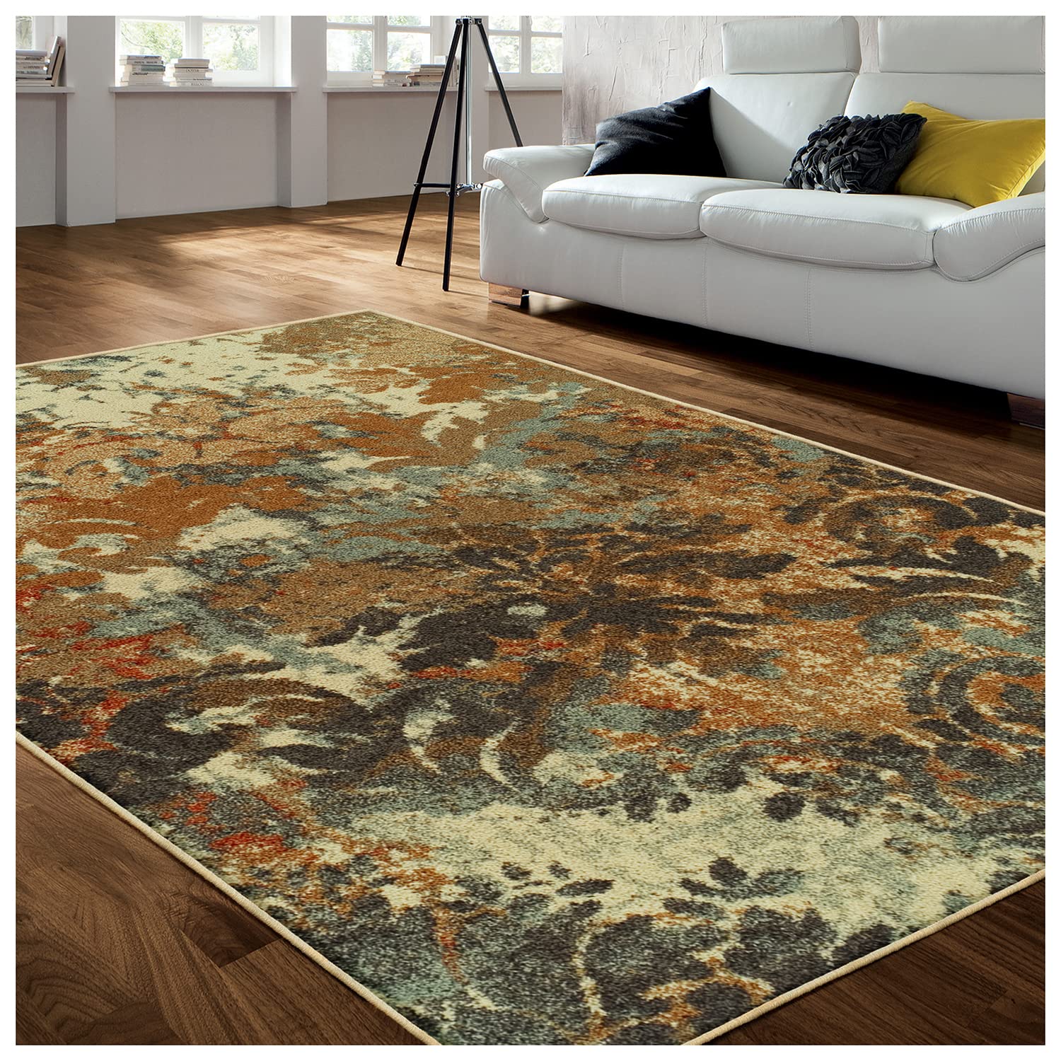 Premium 5' x 8' Ivory Roslyn Collection Area Rug - Soft Non-Slip Living Room Carpet for Bedroom, Farmhouse, Kitchen, Entryway & Laundry Room Decor | Cozy Home Accent for Family Gatherings & Relaxing Evenings