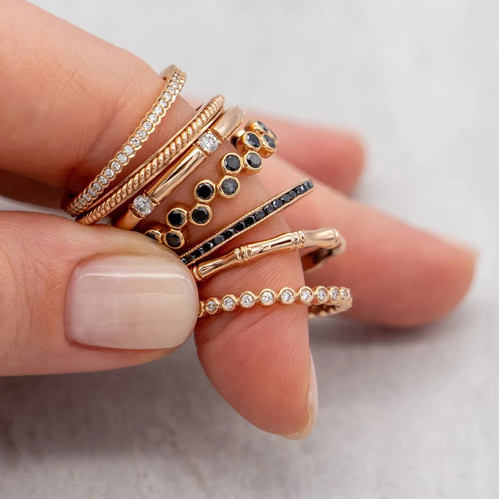 Mini Bezel Diamond Band Ring - Dainty Stackable Wedding Ring for Women - Perfect for Everyday Wear & Special Occasions