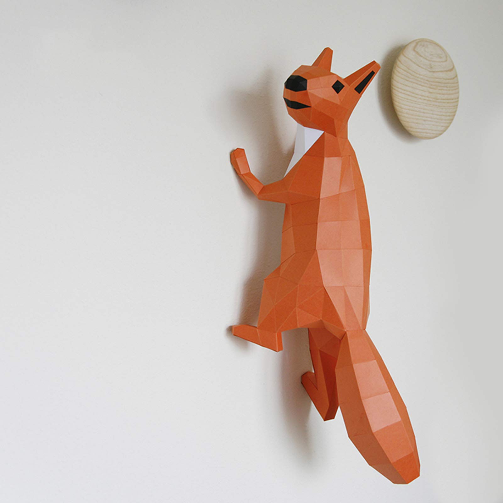 3D Squirrel Paper Sculpture Kit - DIY Origami Puzzle, Handmade Geometric Wall Art Decor for Home & Office - Perfect for Gifts, Kids Crafts, and Room Decoration