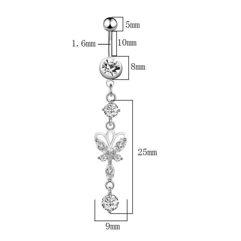 Shiny Dangle Belly Button Ring Piercing Jewelry WH1304 - Perfect for Navel Piercing, Belly Dance, and Summer Beach Outfits