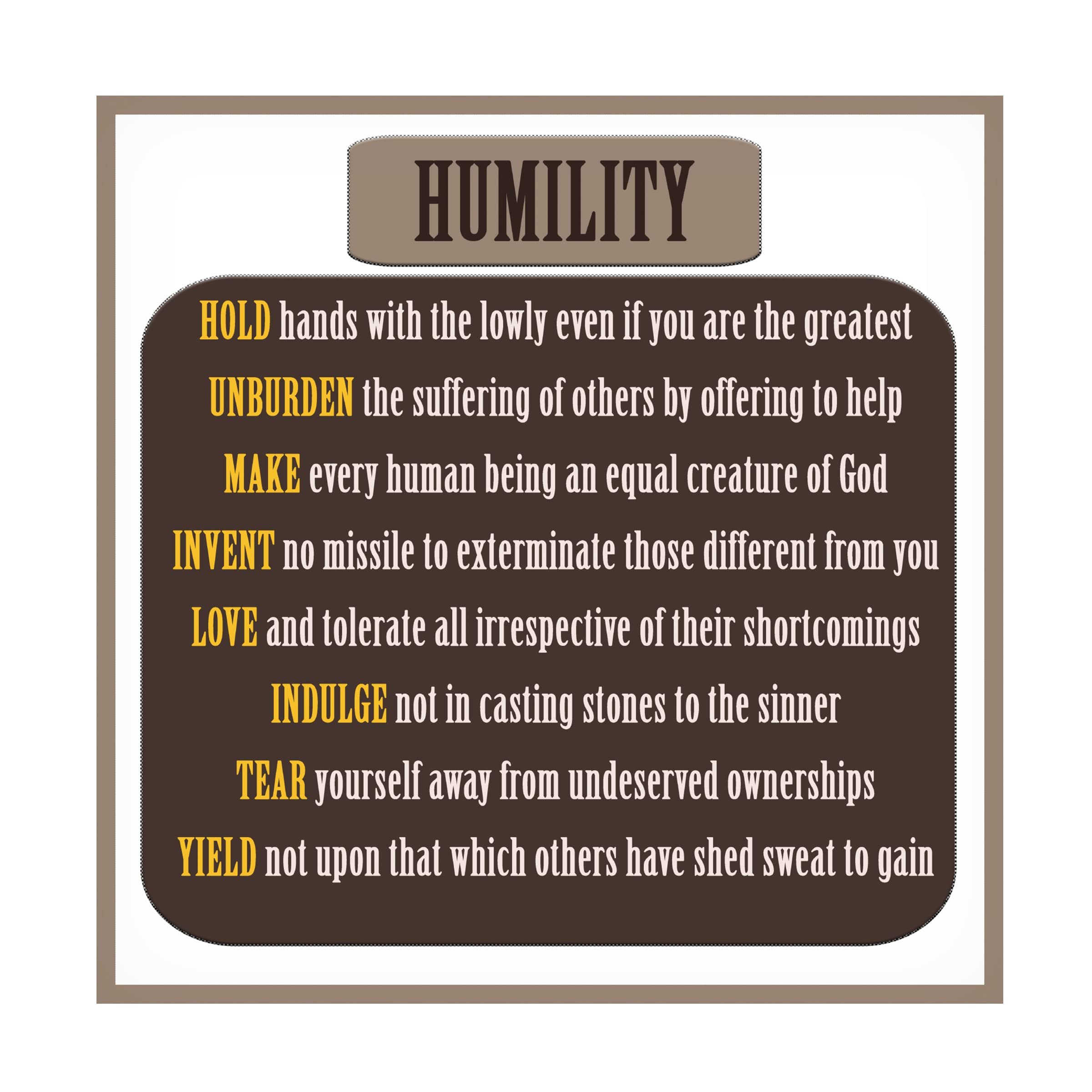 Trademark Fine Art 'Humility Word Art' Canvas Print by Richard Homawoo - Inspirational Home Decor for Living Room, Bedroom & Office