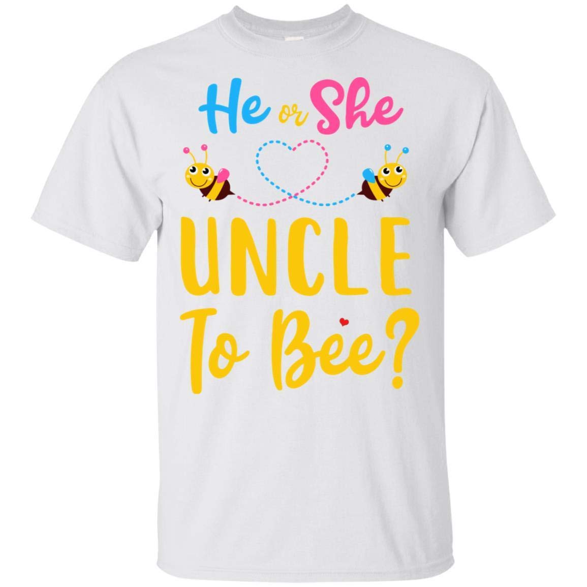 Men's Gender Reveal T-Shirt - Pink or Blue 'What Will It Bee' Uncle Tee - Short Sleeve Cotton Shirt for Baby Shower & Gender Announcement Parties