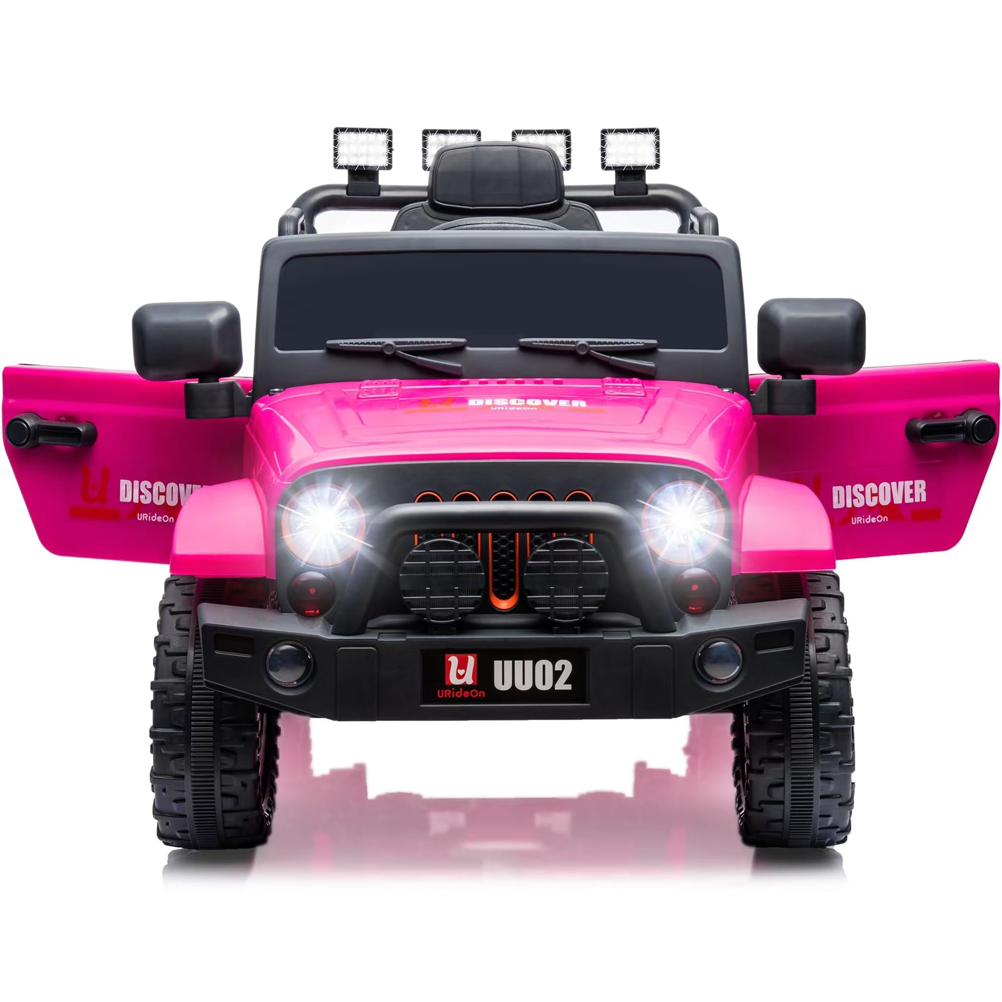 12V Kids Ride On Truck - Electric Car Toy with Parent Remote Control, Battery Powered, LED Lights & MP3 Player - Pink Ride-On Vehicle for Boys & Girls - Perfect for Indoor & Outdoor Play, Birthday Gifts, and Backyard Fun