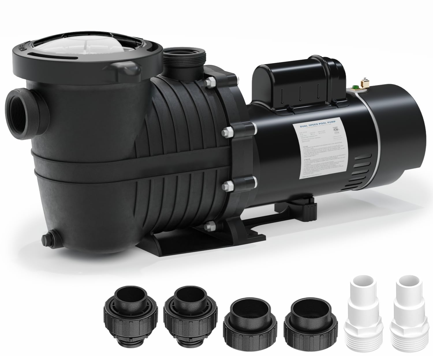 Pipopa 1.5HP 2-Speed Swimming Pool Pump - 4680GPH Flow Rate, 43ft Head Lift for Above Ground & Inground Pools | 230V AC 60Hz | Perfect for Backyard, Residential & Commercial Pool Maintenance