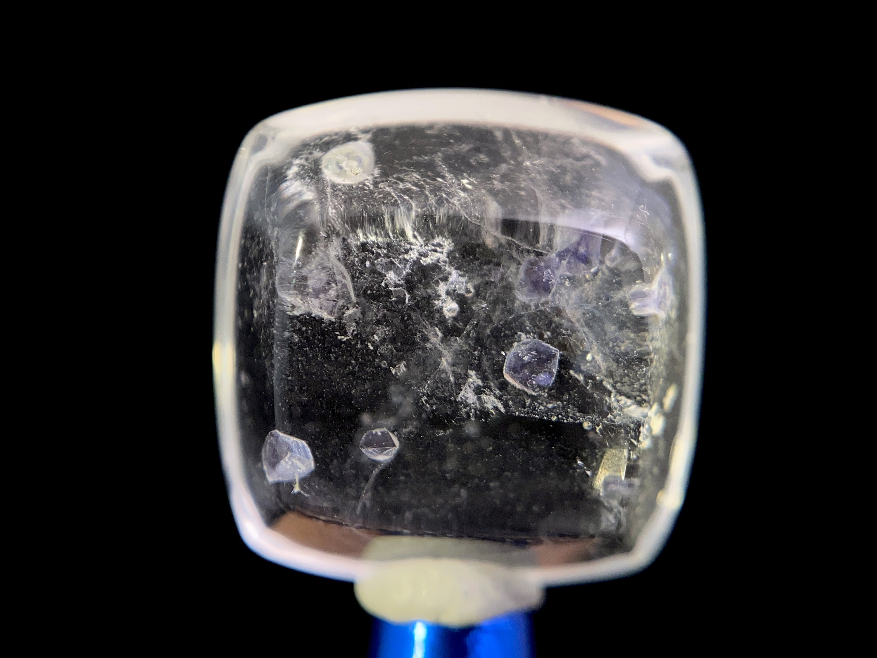 Natural Fluorite in Clear Quartz Crystal Cabochon - Rare Gemstone for Jewelry Making, Healing Crystals & DIY Crafts (Item #47463) | Perfect for Pendants, Rings & Spiritual Healing