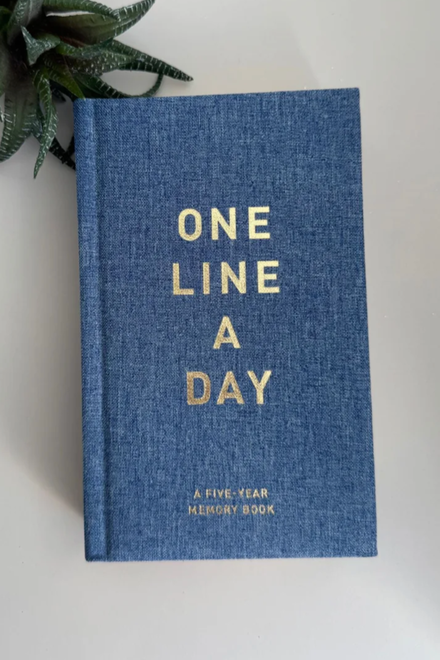 One Line a Day Journal - Premium Denim Cover for Daily Reflection & Gratitude | Perfect for Memory Keeping, Goal Tracking & Mindfulness Practice