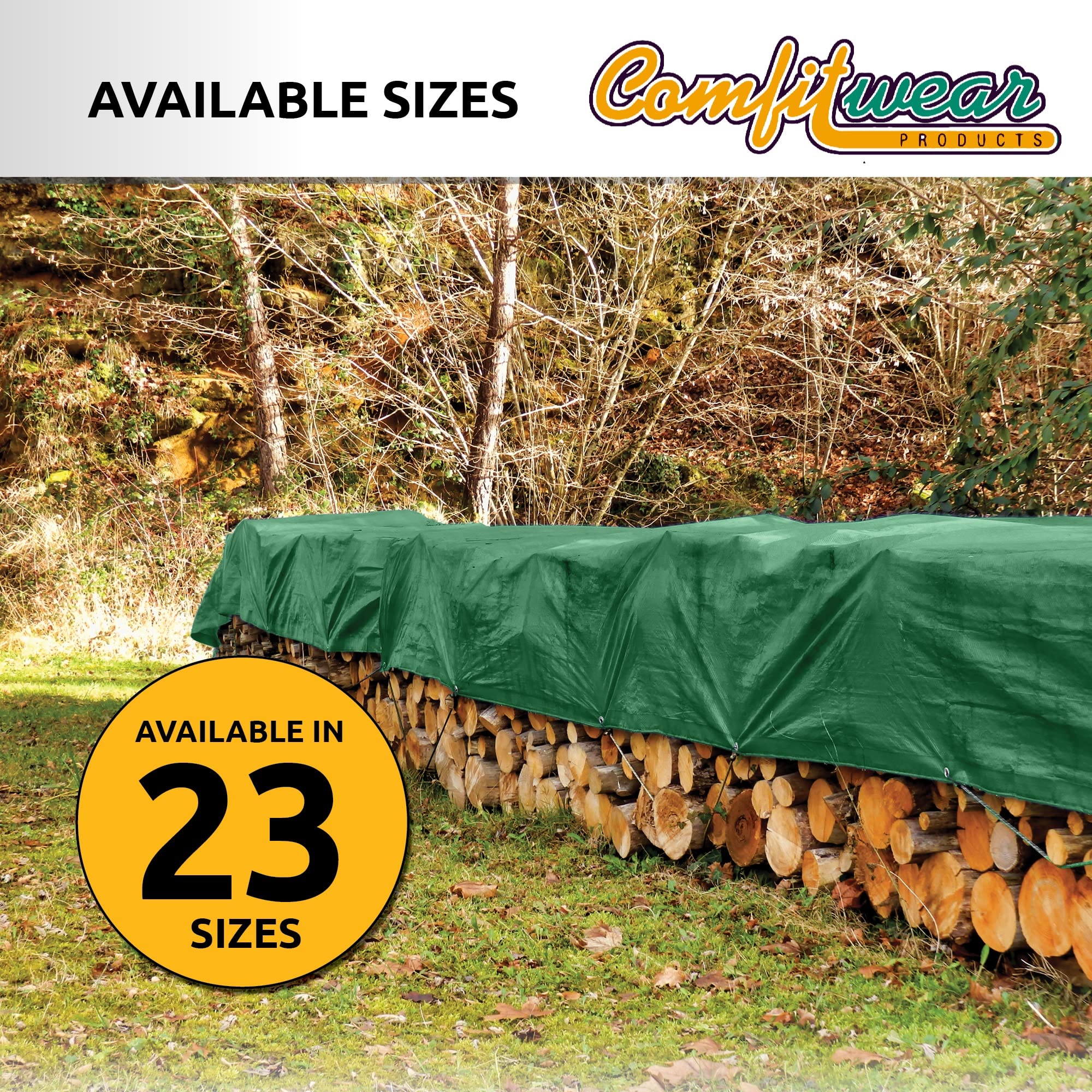 Heavy Duty Waterproof Tarp Cover 15' x 20' - UV Resistant, Reinforced Grommets for Pool, Boat, Camping & Outdoor Protection - Multi-Purpose Canopy Tent Cover (Green-Black) - Perfect for Storage, Construction, RV & Emergency Shelter